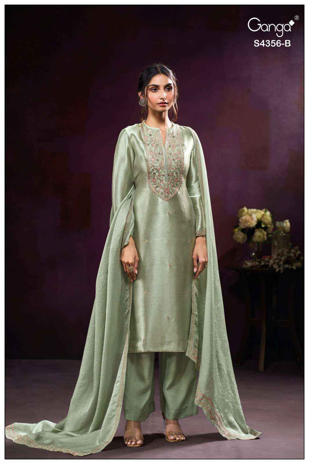 Ganga Tveya-4356 Cotton Dress Material (4 pcs Catalogue)