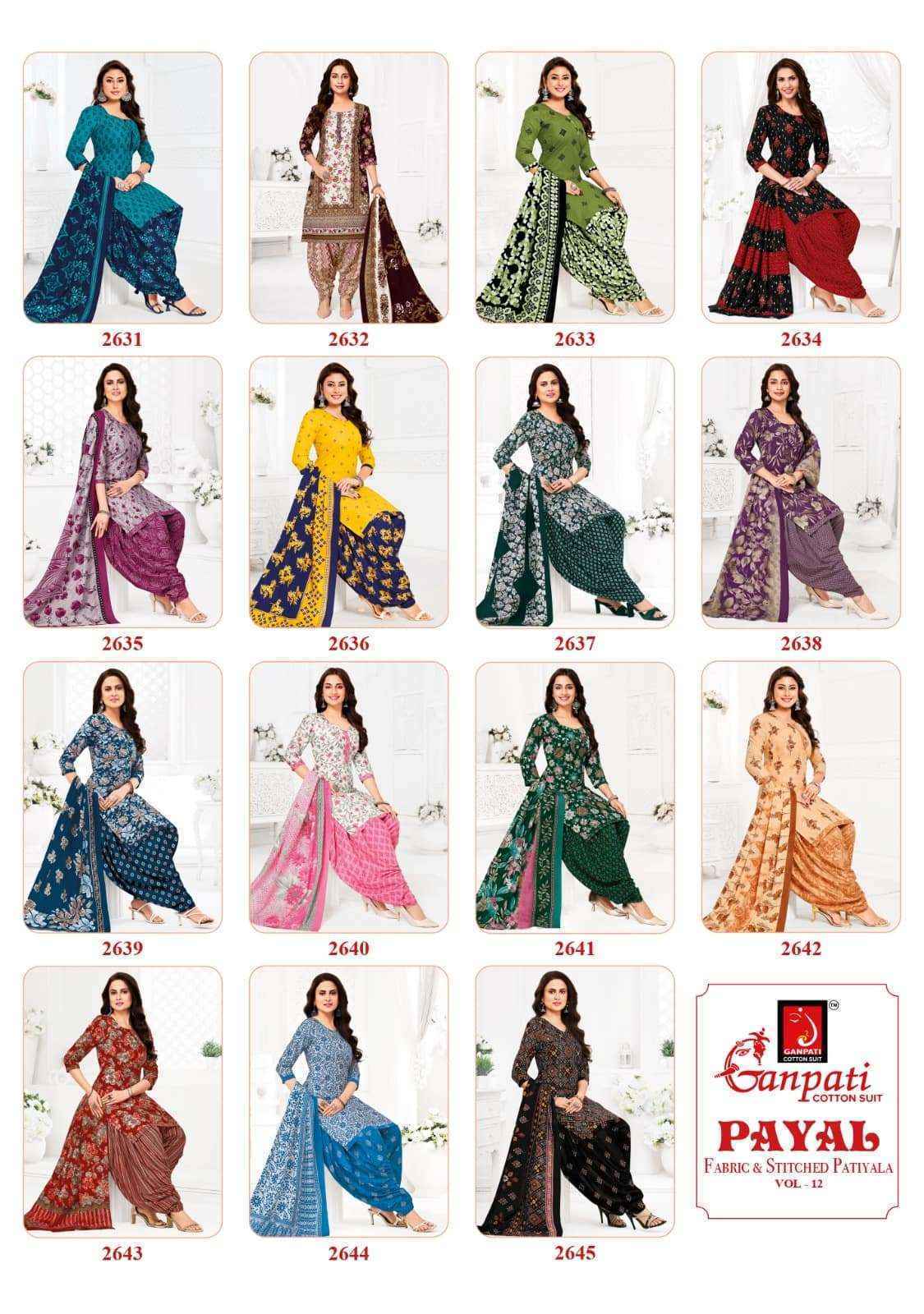 Ganpati Payal Vol 12 Cotton Dress Material 15 pcs Catalogue