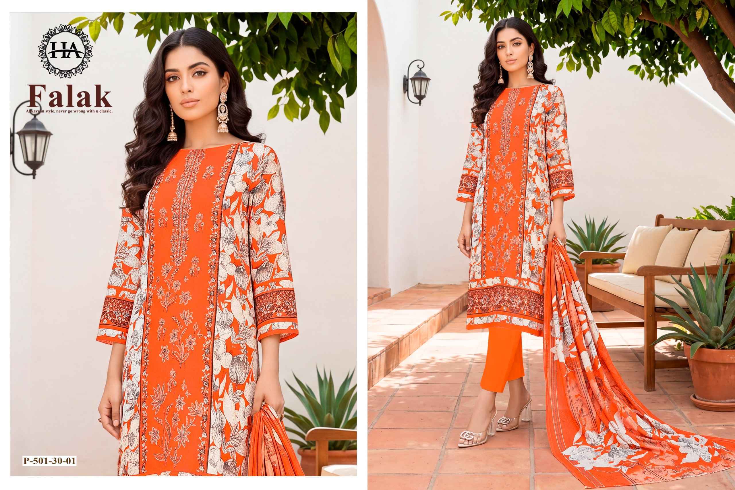Harshit Fashion Falak Viscose Reyon Dress Material (6 pcs Catalogue)