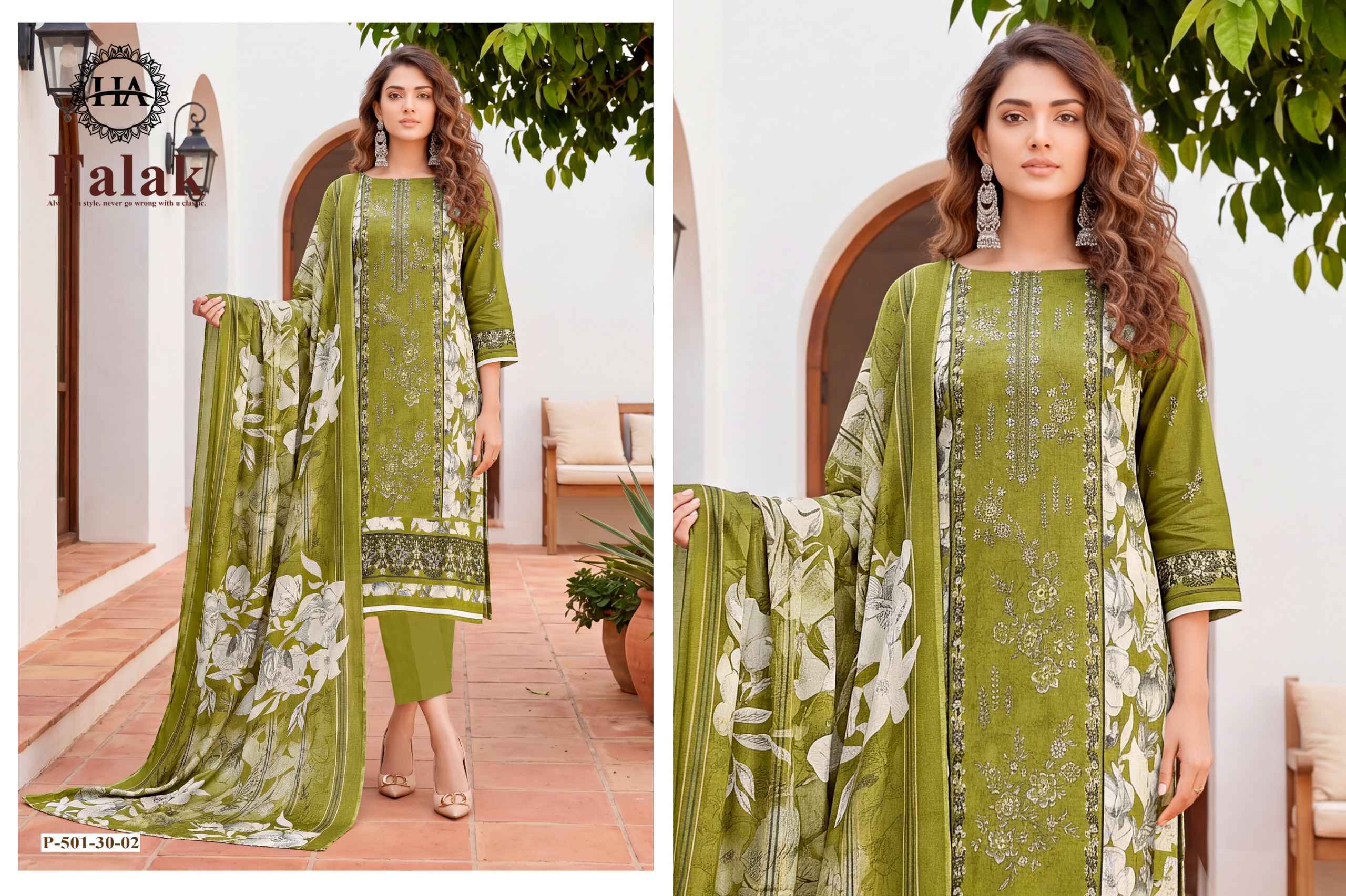 Harshit Fashion Falak Viscose Reyon Dress Material (6 pcs Catalogue)