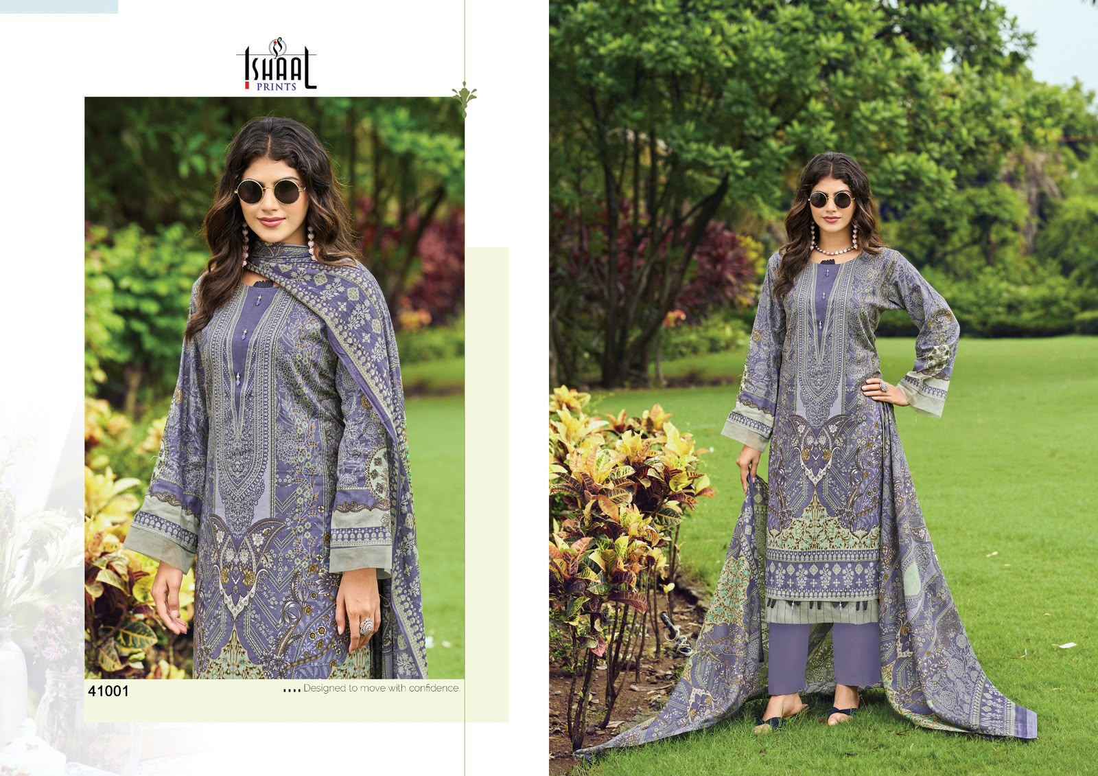 Ishaal Prints Gulmohar Vol 41 Lawn Cotton Dress Material 10 Pc Catalouge