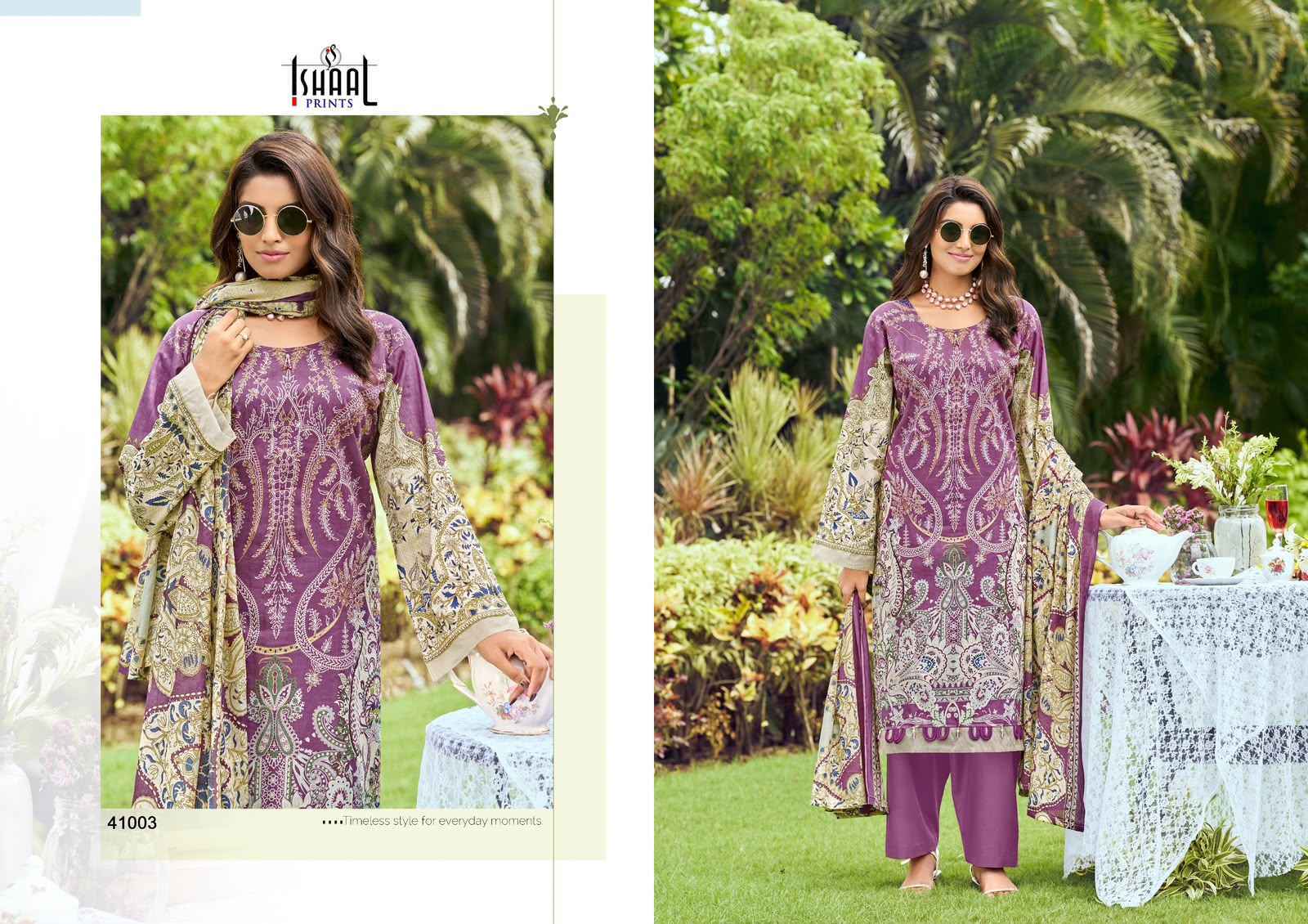 Ishaal Prints Gulmohar Vol 41 Lawn Cotton Dress Material 10 Pc Catalouge