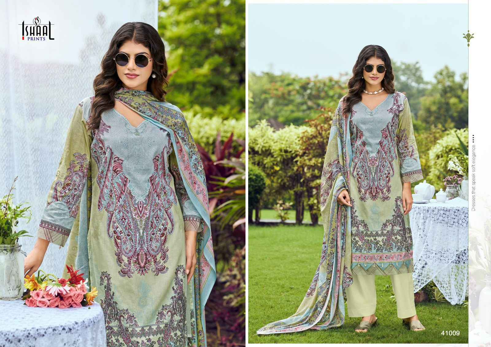 Ishaal Prints Gulmohar Vol 41 Lawn Cotton Dress Material 10 Pc Catalouge