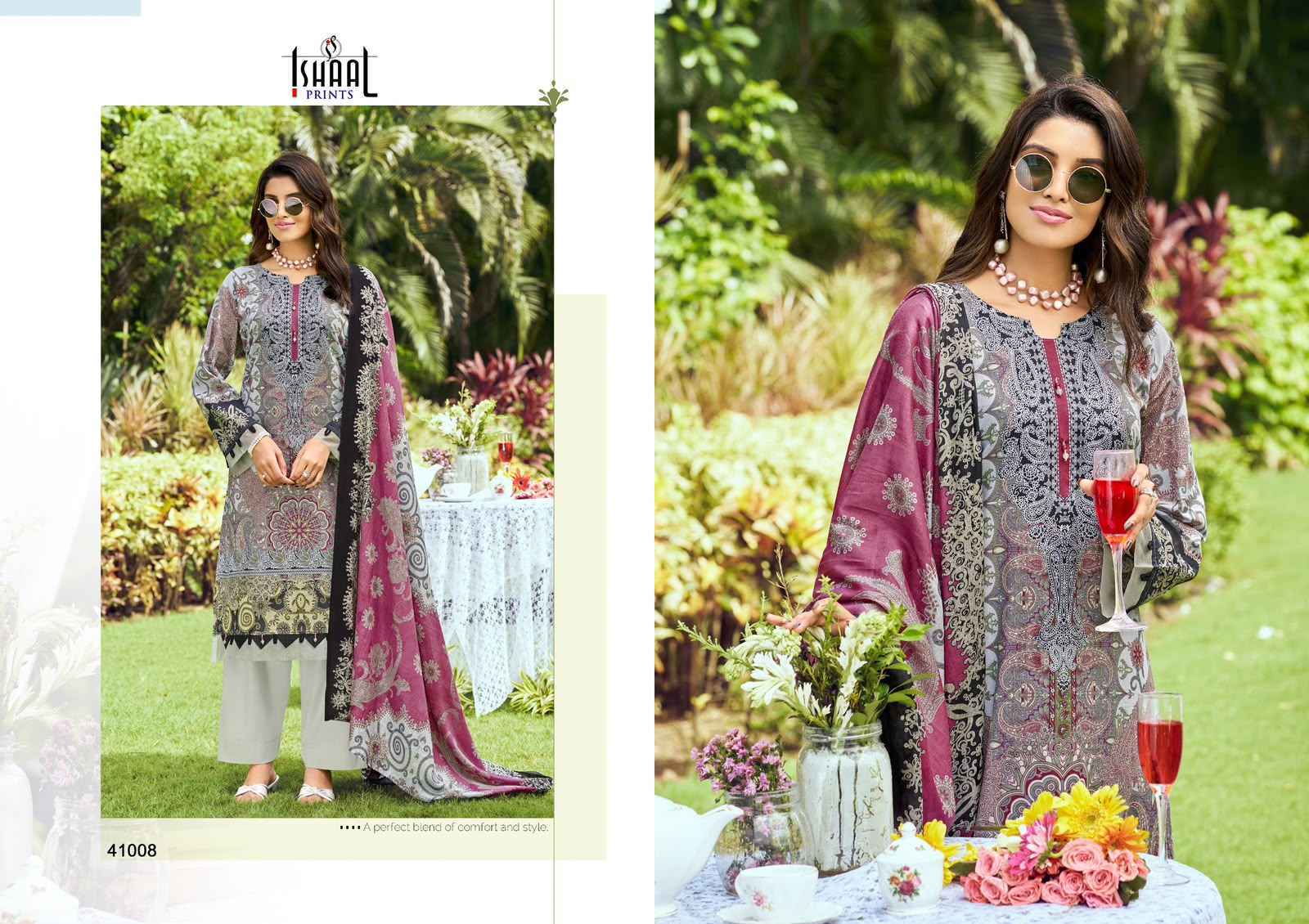 Ishaal Prints Gulmohar Vol 41 Lawn Cotton Dress Material 10 Pc Catalouge