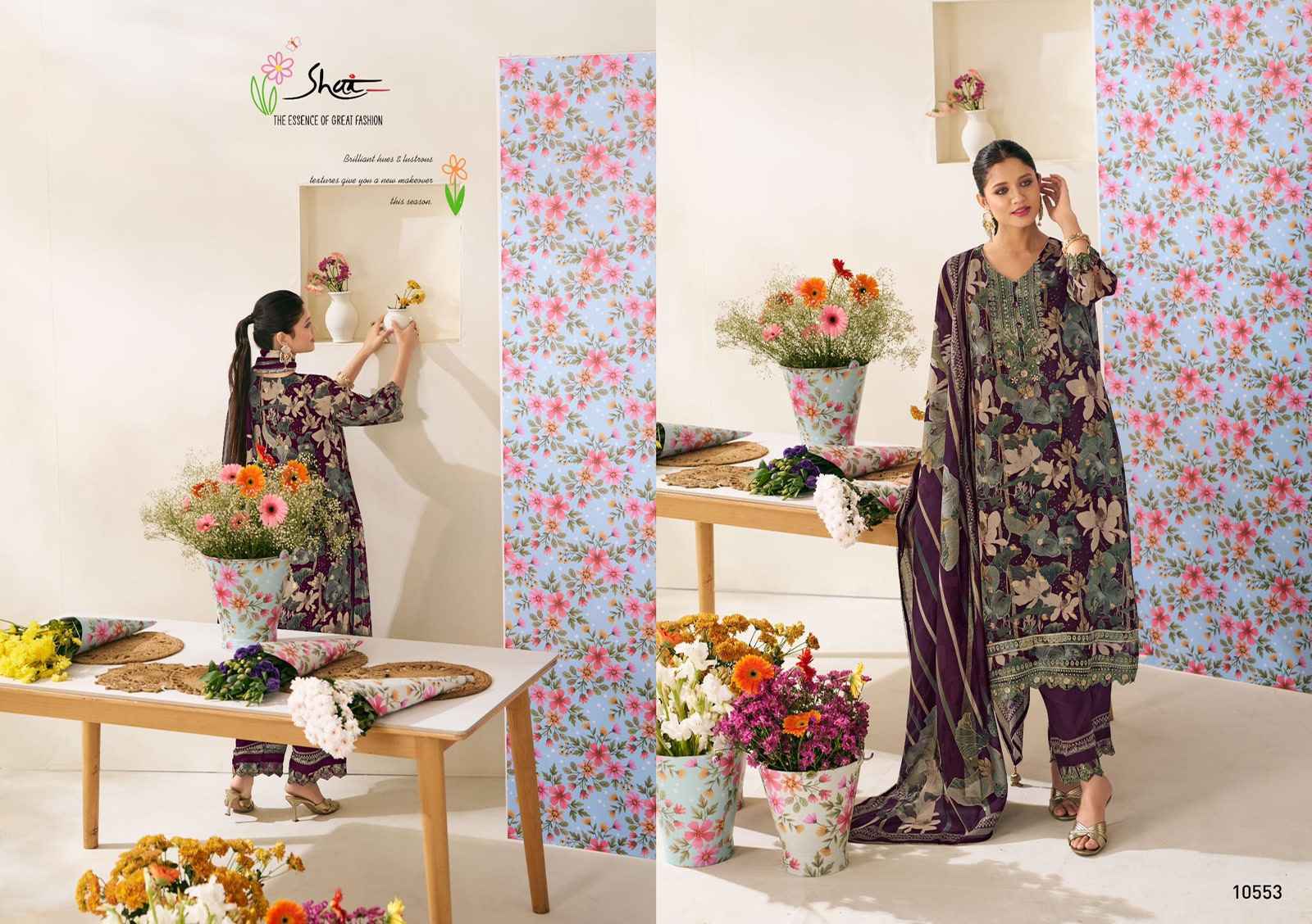 Jay Vijay Phoolsaaz Organza Dress Material (6 pcs Catalogue)