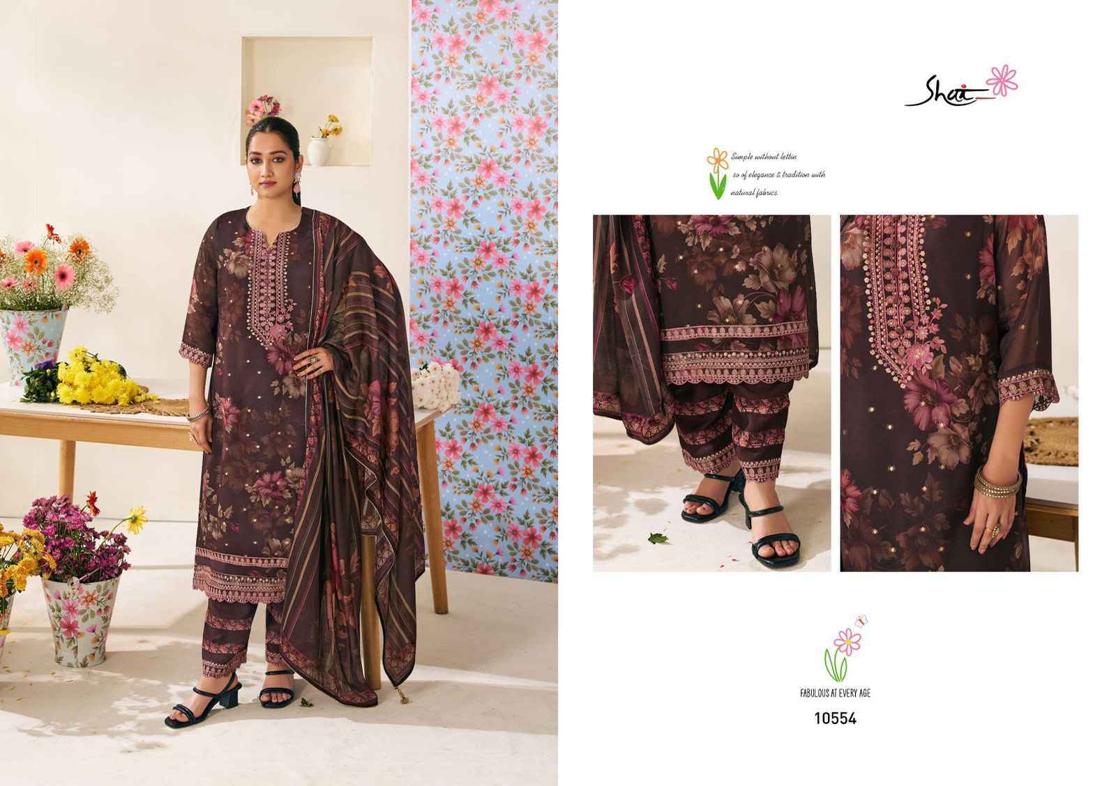 Jay Vijay Phoolsaaz Organza Dress Material (6 pcs Catalogue)