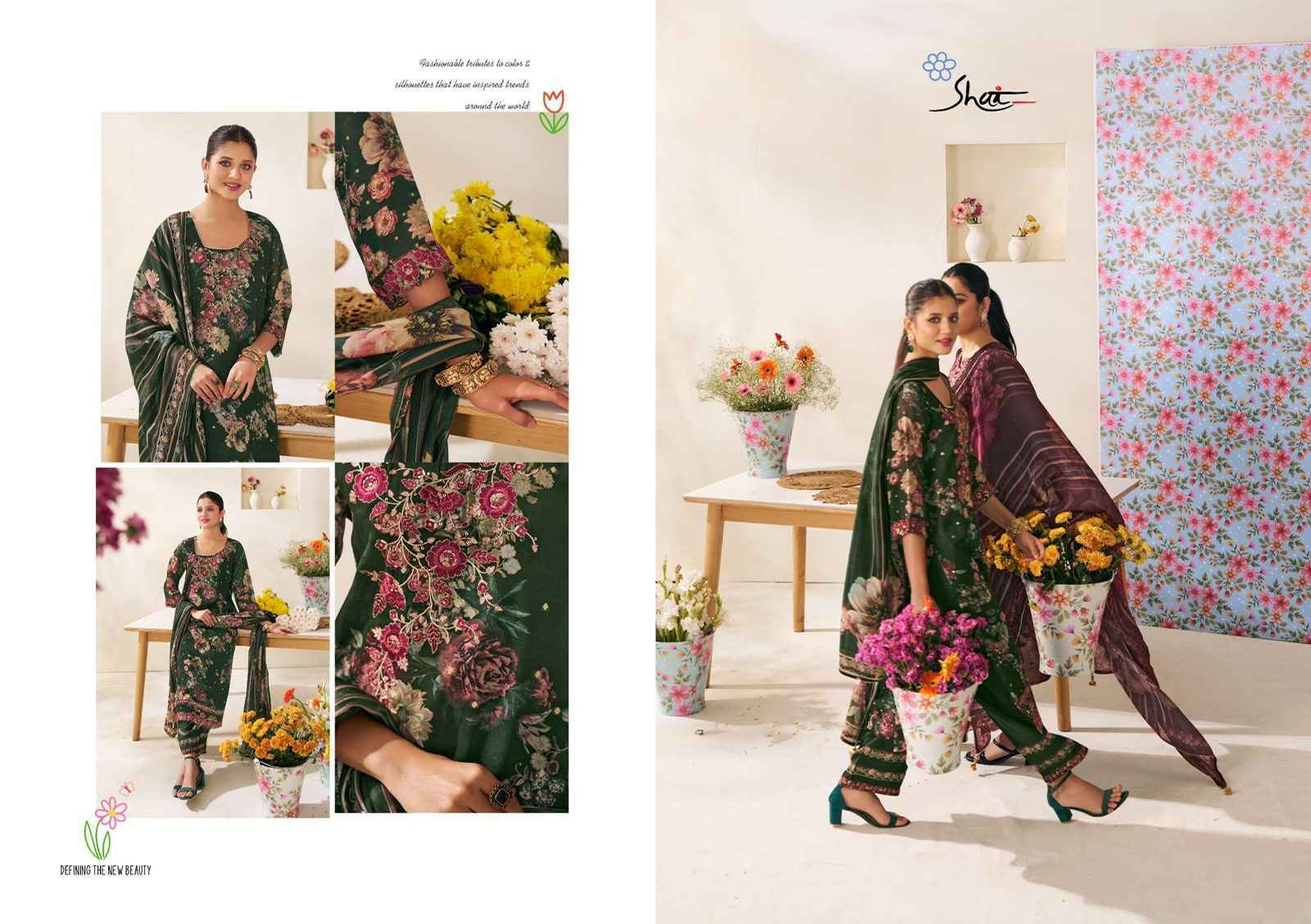 Jay Vijay Phoolsaaz Organza Dress Material (6 pcs Catalogue)