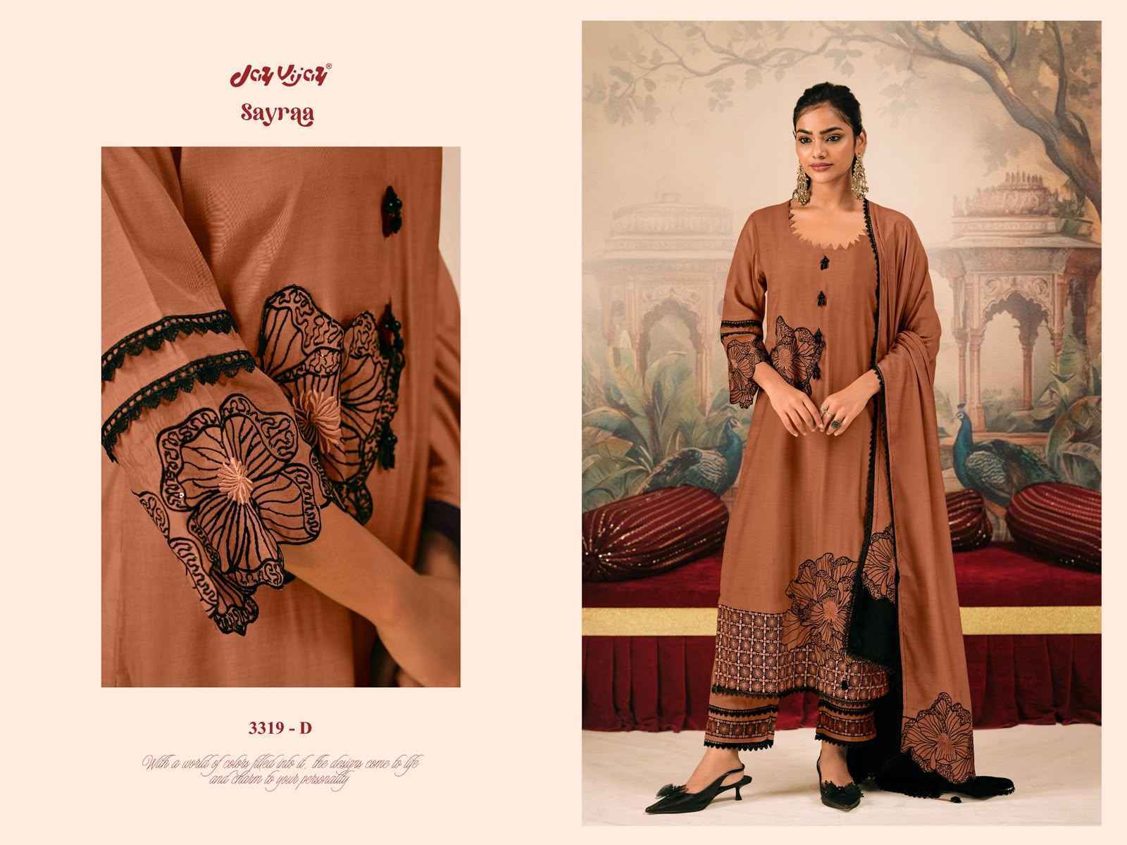 Jay Vijay Sayraa Muslin Silk Dress Material 4 pcs Catalogue