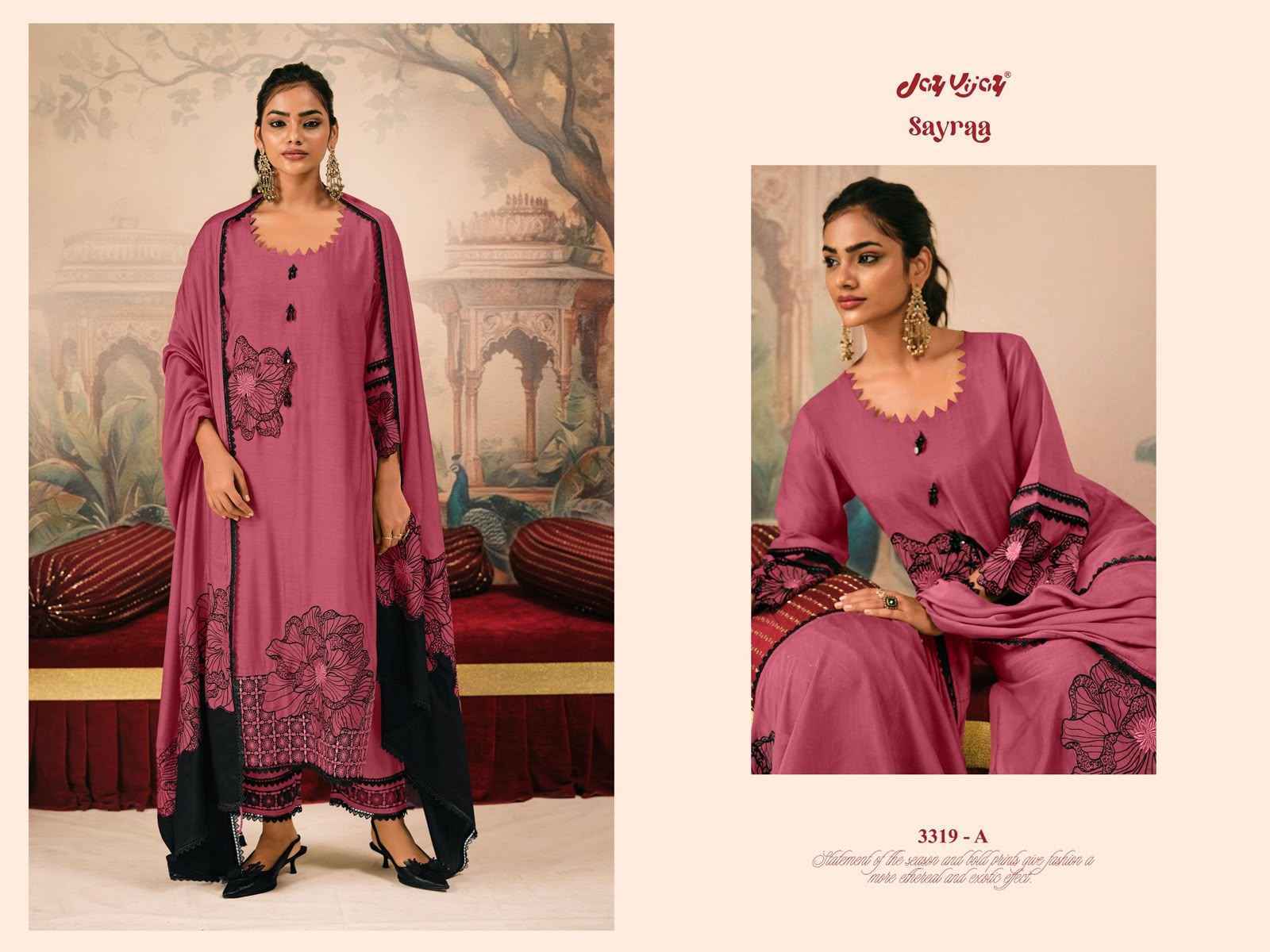 Jay Vijay Sayraa Muslin Silk Dress Material 4 pcs Catalogue