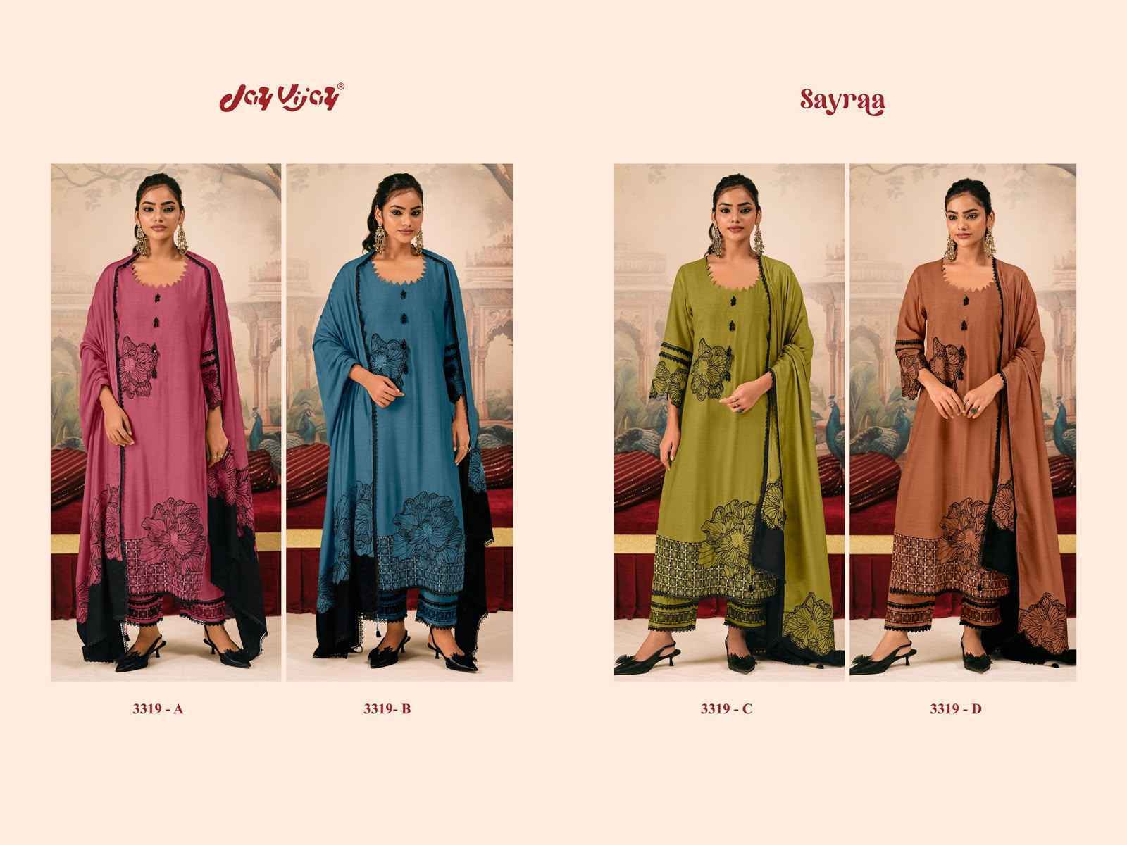 Jay Vijay Sayraa Muslin Silk Dress Material 4 pcs Catalogue