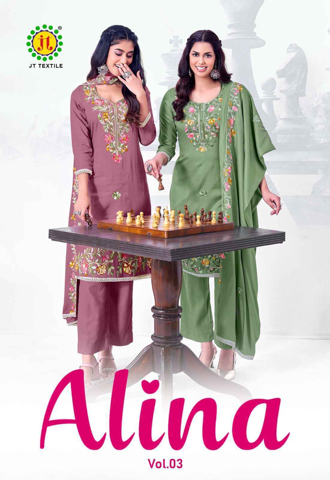 Jt Alina Vol-3 Rayon Dress Material (5 pcs Catalogue)