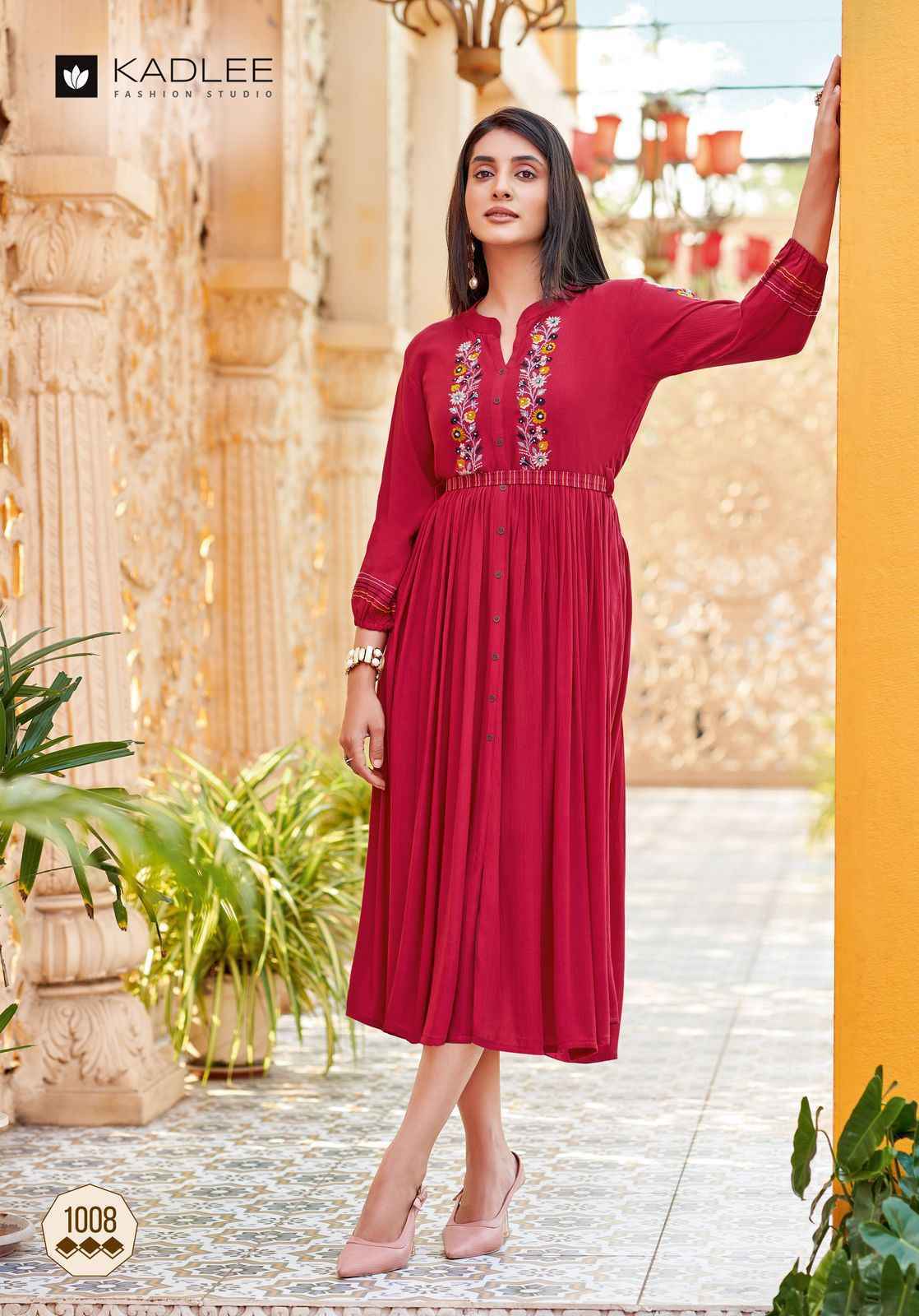Kadlee Ashmin Vol-2 Wrinkle Rayon Long Kurti (6 pcs Catalogue)