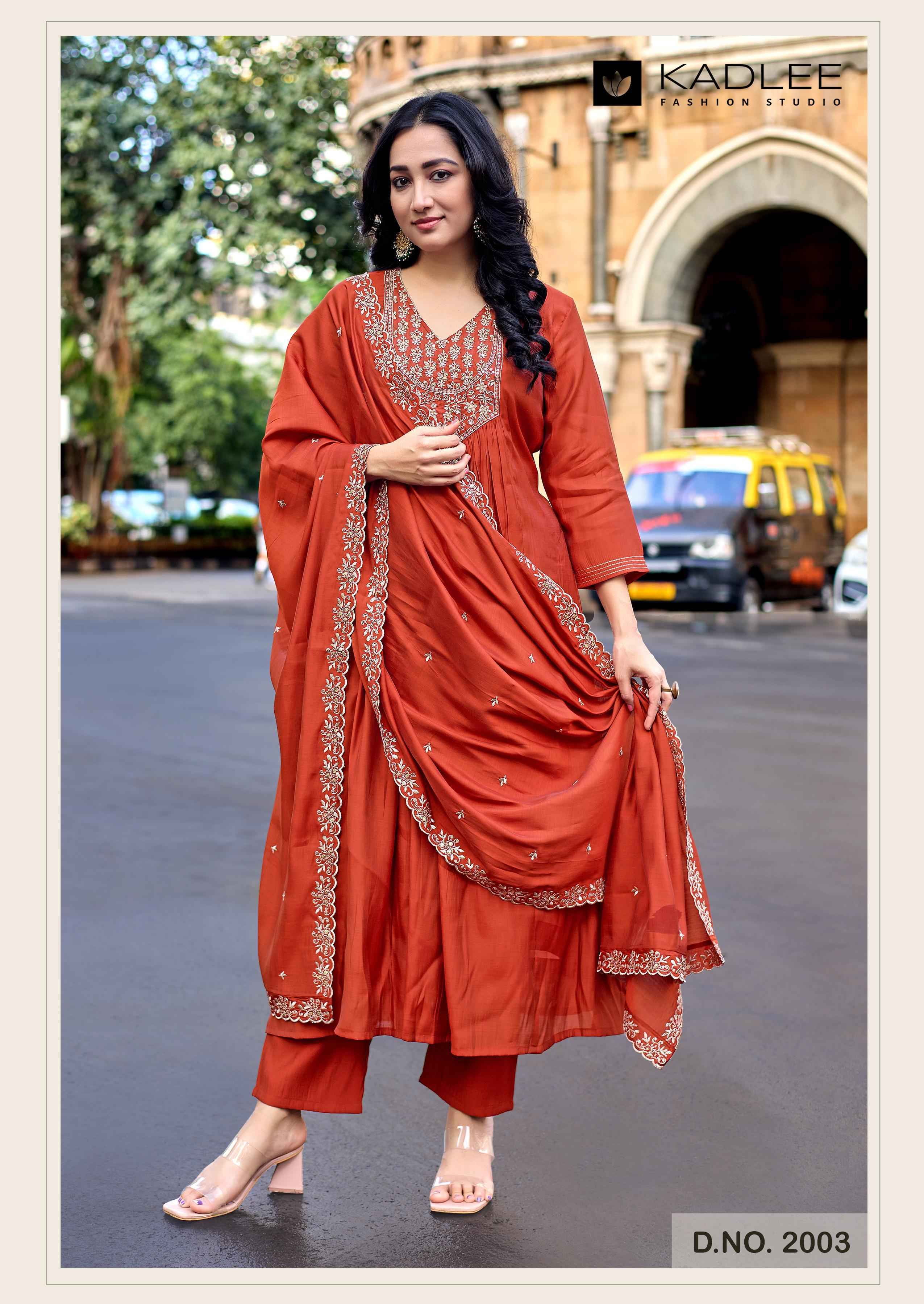 Kadlee Shehnaz Mull Chanderi Readymade Suit (4 pcs Catalogue)