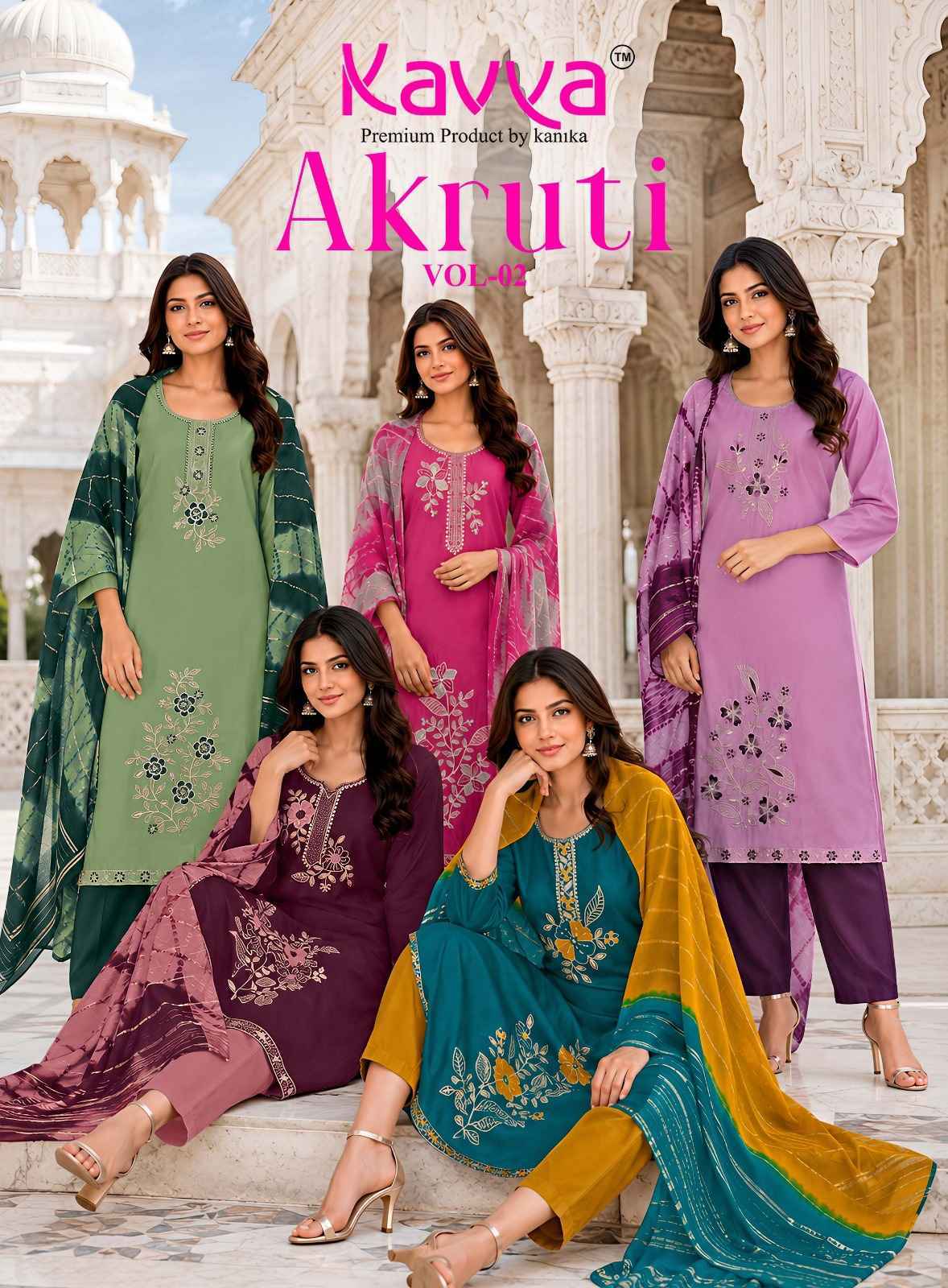 Kavya Akruti Vol 2 Roman Silk Kurti Combo 10 pcs Catalogue