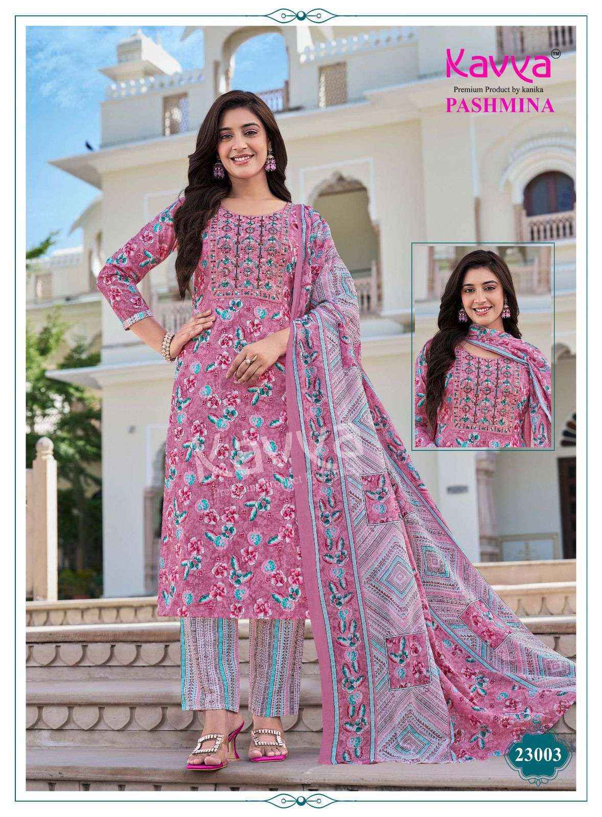 Kavya Pashmina Vol-23 Malasian Cotton Readymade Suit (10 pcs Catalogue)