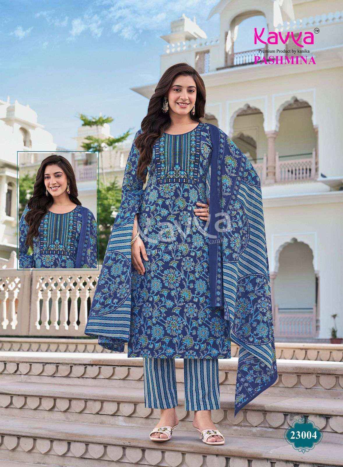 Kavya Pashmina Vol-23 Malasian Cotton Readymade Suit (10 pcs Catalogue)