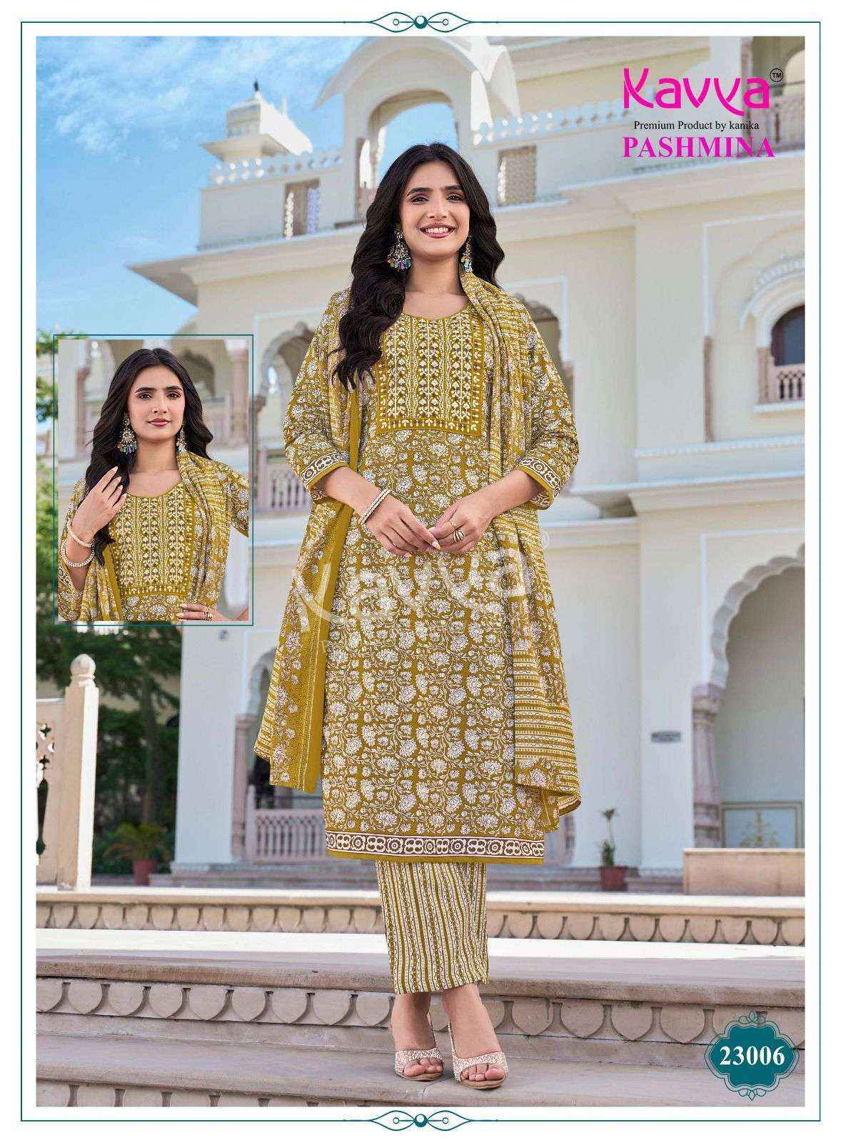 Kavya Pashmina Vol-23 Malasian Cotton Readymade Suit (10 pcs Catalogue)