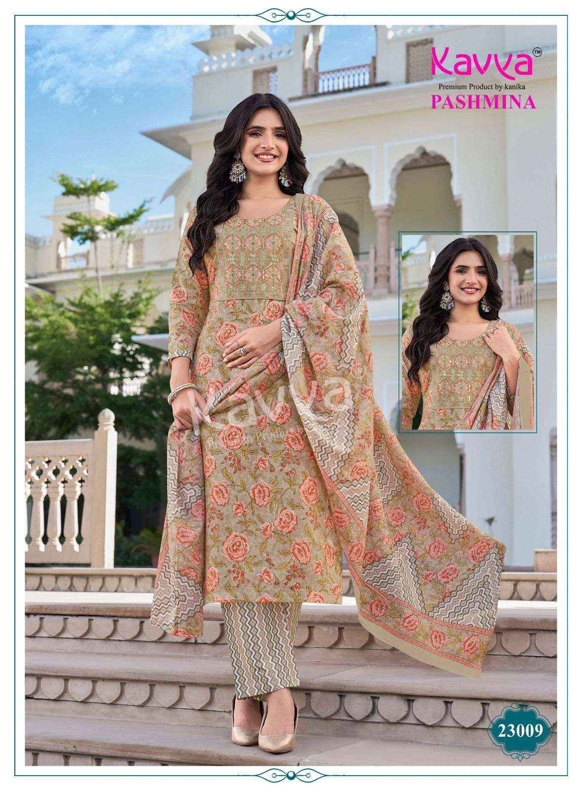 Kavya Pashmina Vol-23 Malasian Cotton Readymade Suit (10 pcs Catalogue)