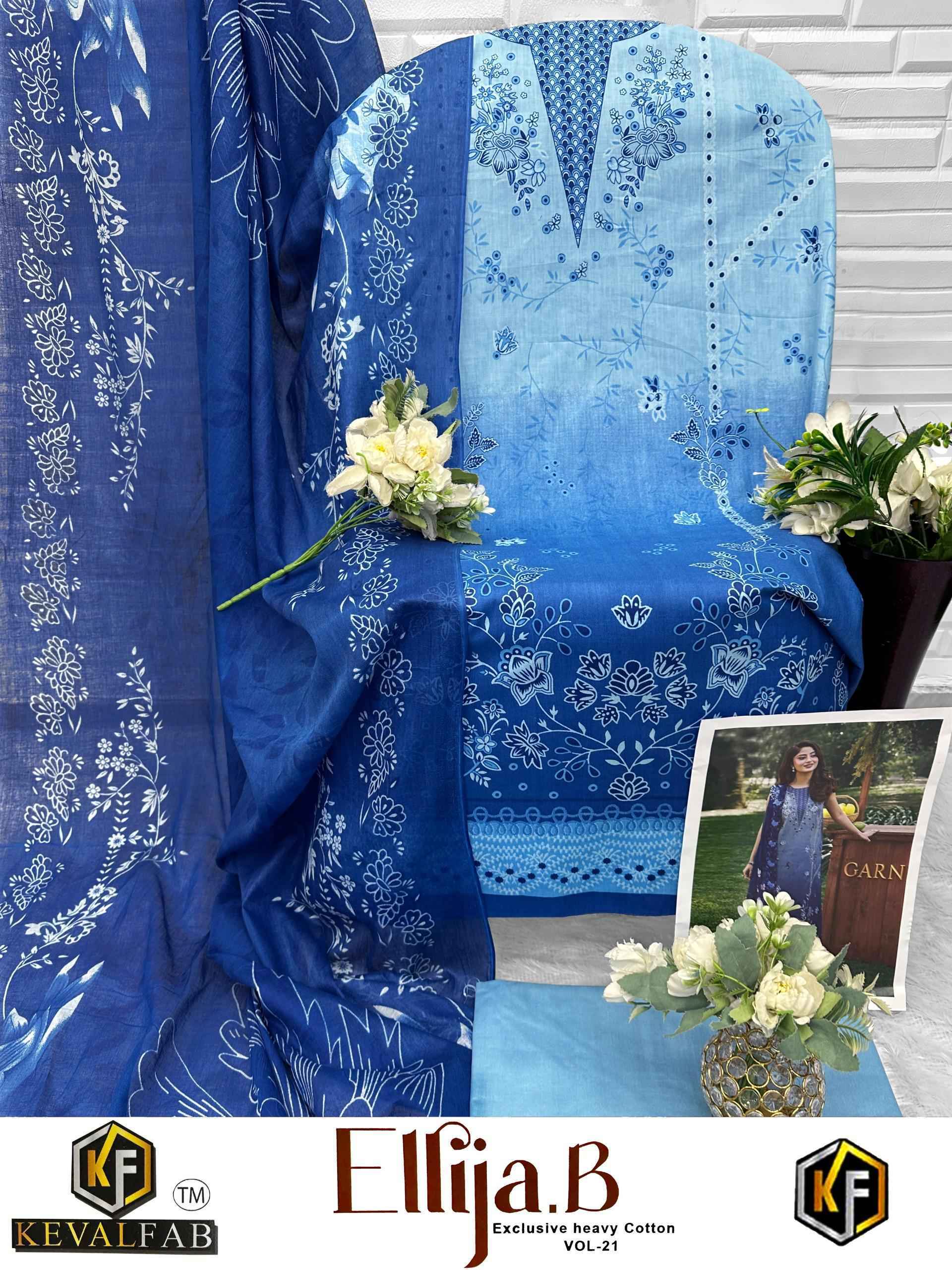 Keval Fab Ellija B Vol-21 Cotton Dress Material (6 pcs Catalogue)