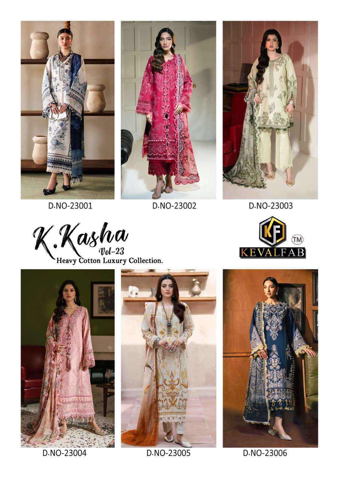 Keval Fab K Kasha Vol 23 Cotton Dress Material 6 pc Cataloge