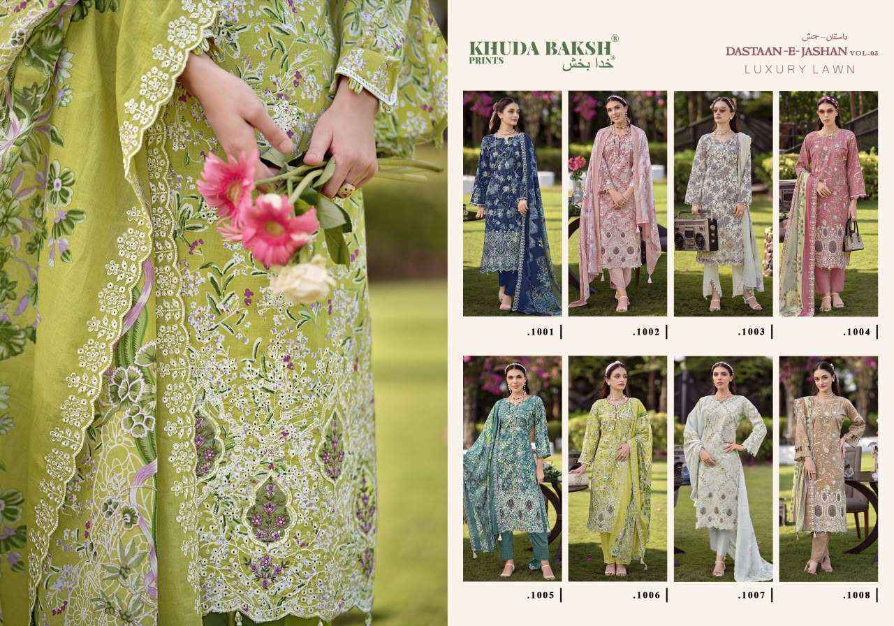 Khudha Baksh Prints Dastaan E Jashan Vol 3 Lawn Dress Material 8 pcs Cataloge