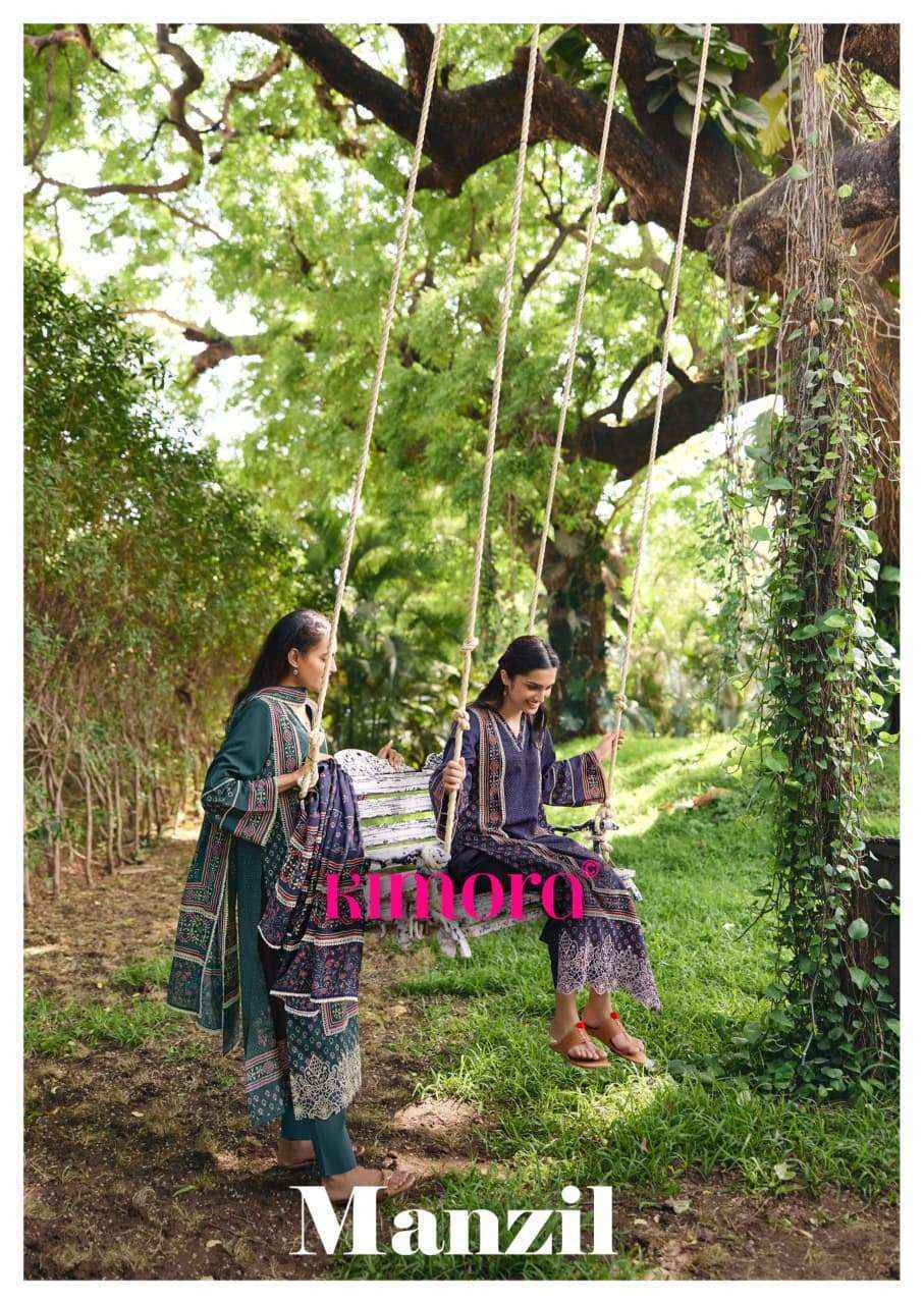 Kimora Manzil Vol-85 Lawn Cotton Dress Material (4 pcs Catalogue)