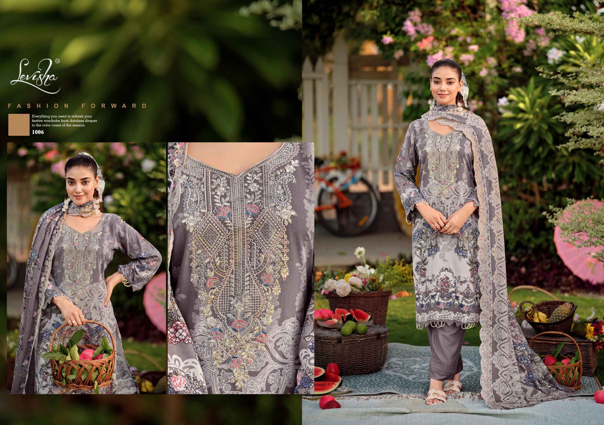 Levisha Needal Wonder Nx Vol-3 Rayon Viscose Dress Material (6 pcs Catalogue)