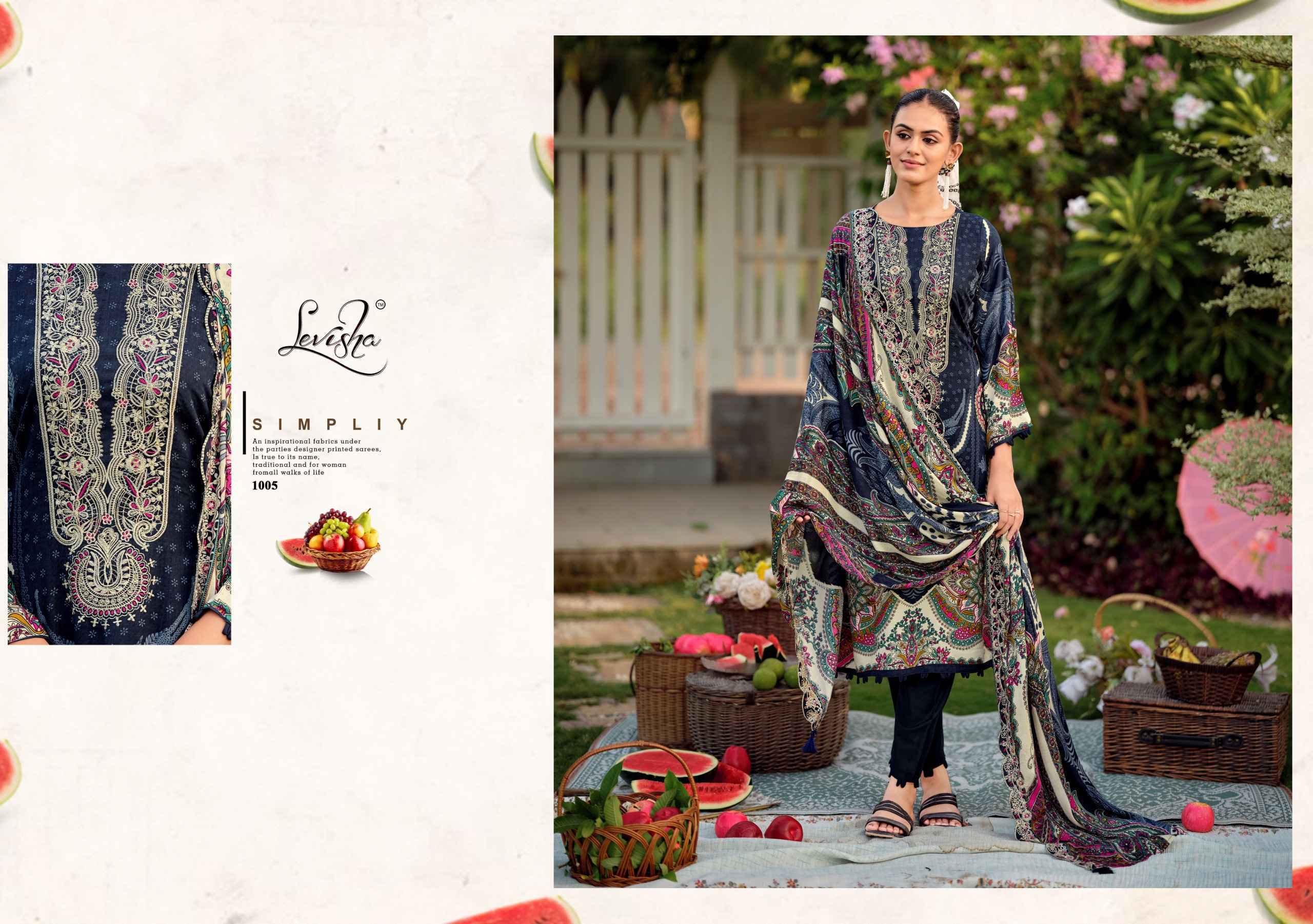 Levisha Needal Wonder Nx Vol-3 Rayon Viscose Dress Material (6 pcs Catalogue)