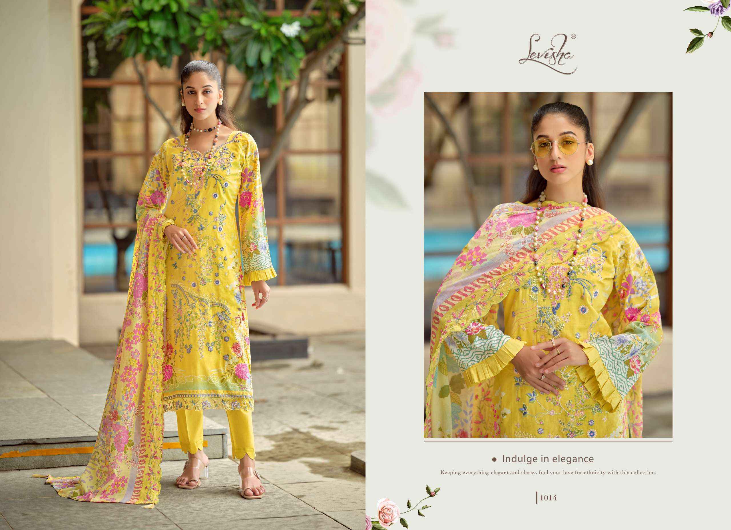 Levisha Zara Shahjahan Lawn Cotton Dress Material 4 pcs Catalogue