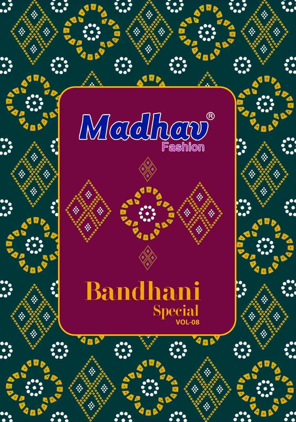 Madhav Fashion Bandhani Special Vol 8 Cotton Dress Material 10 pcs Catalogue
