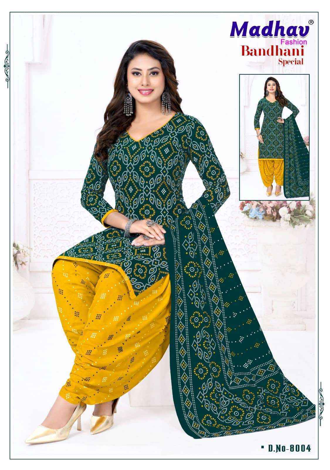 Madhav Fashion Bandhani Special Vol 8 Cotton Dress Material 10 pcs Catalogue