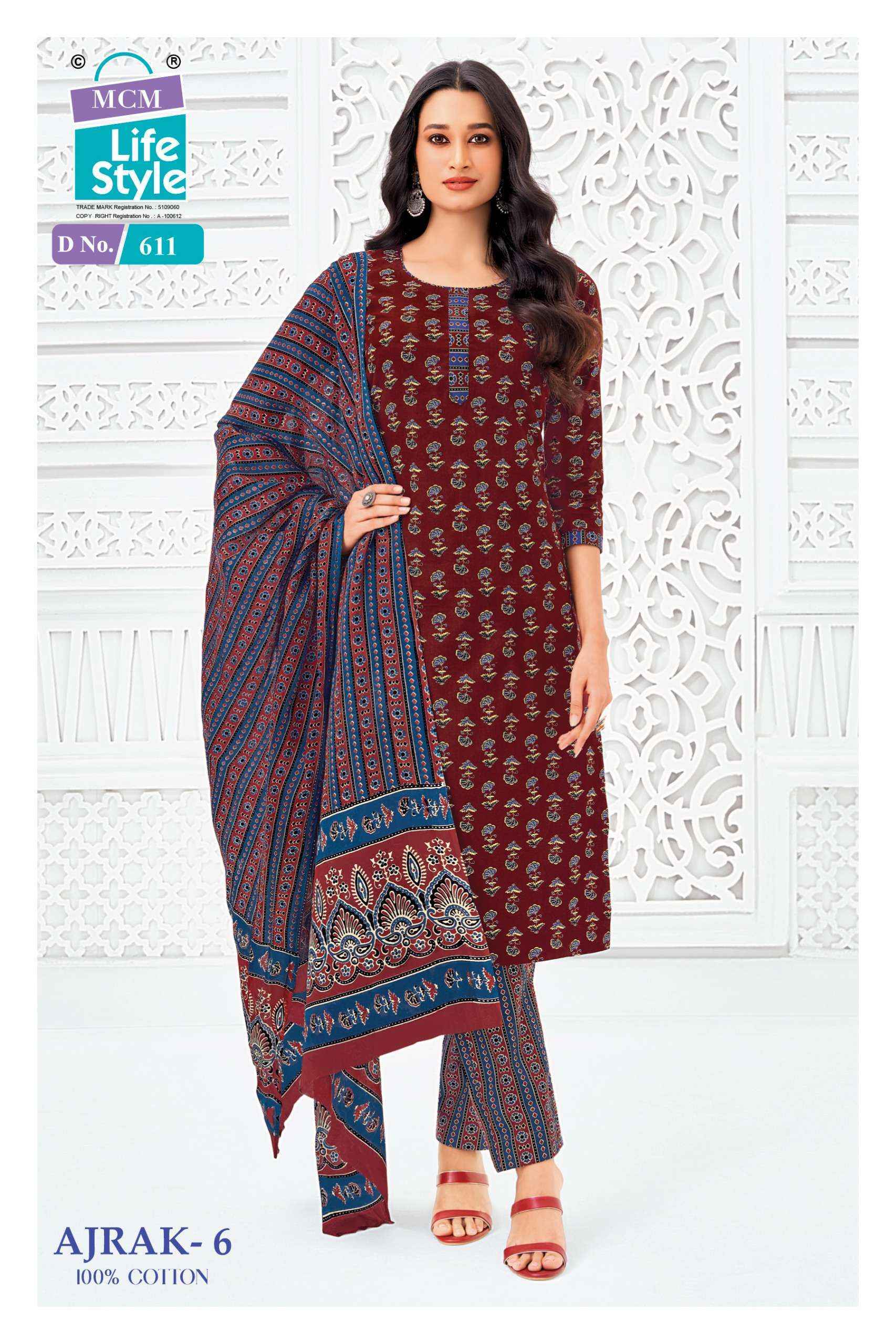 MCM Lifestyle Ajrak Vol-6 Cotton Dress Material (10 pcs Catalogue)