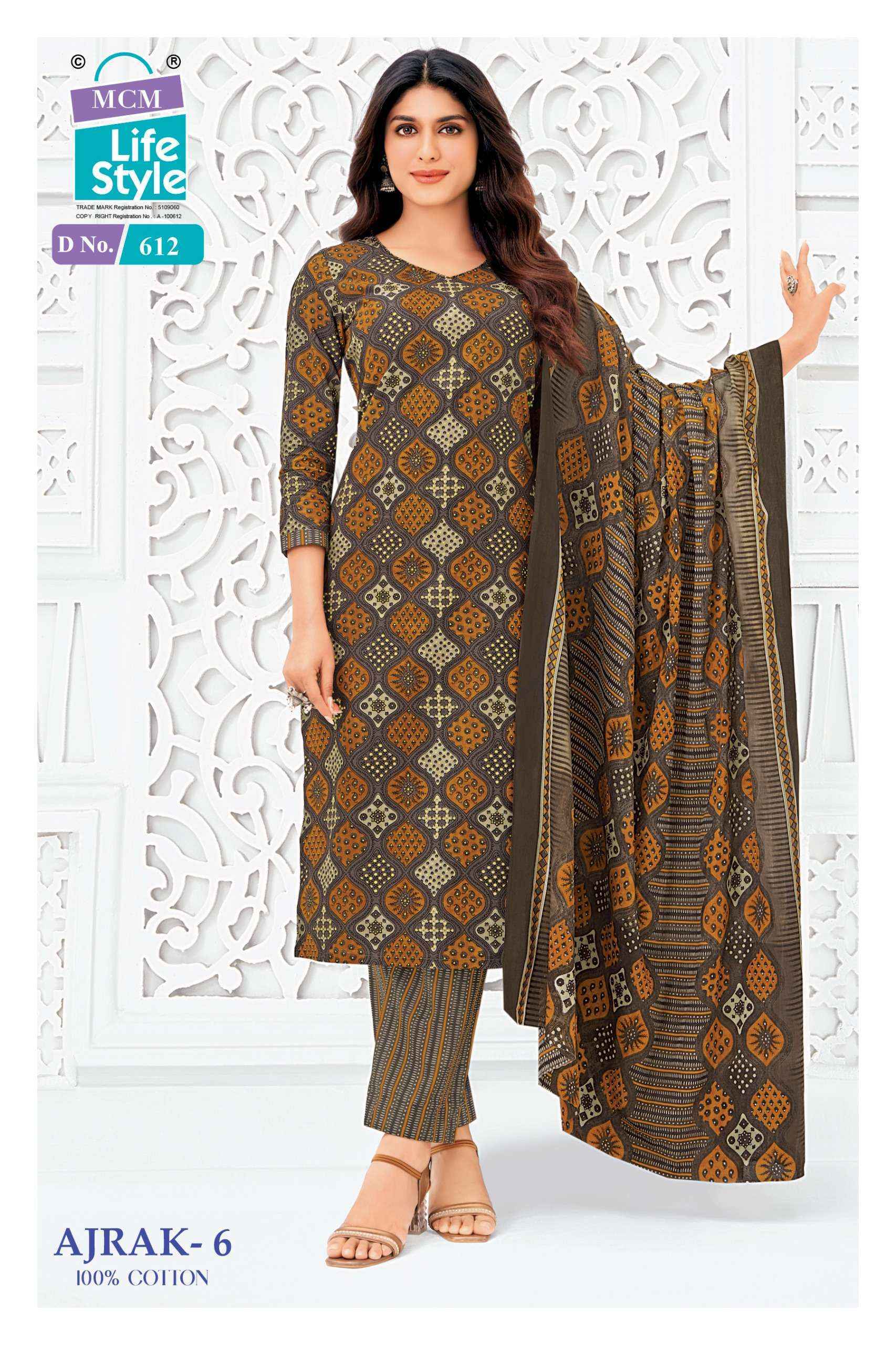 MCM Lifestyle Ajrak Vol-6 Readymade Cotton Dress (10 pcs Catalogue)