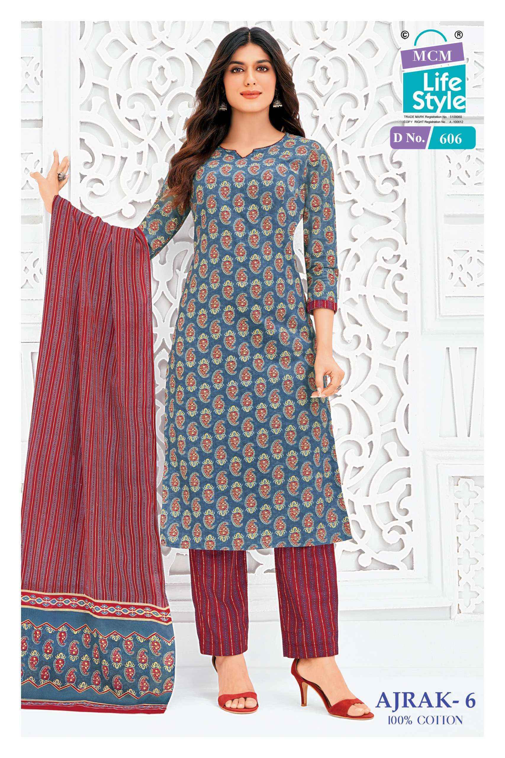 MCM Lifestyle Ajrak Vol-6 Readymade Cotton Dress (10 pcs Catalogue)