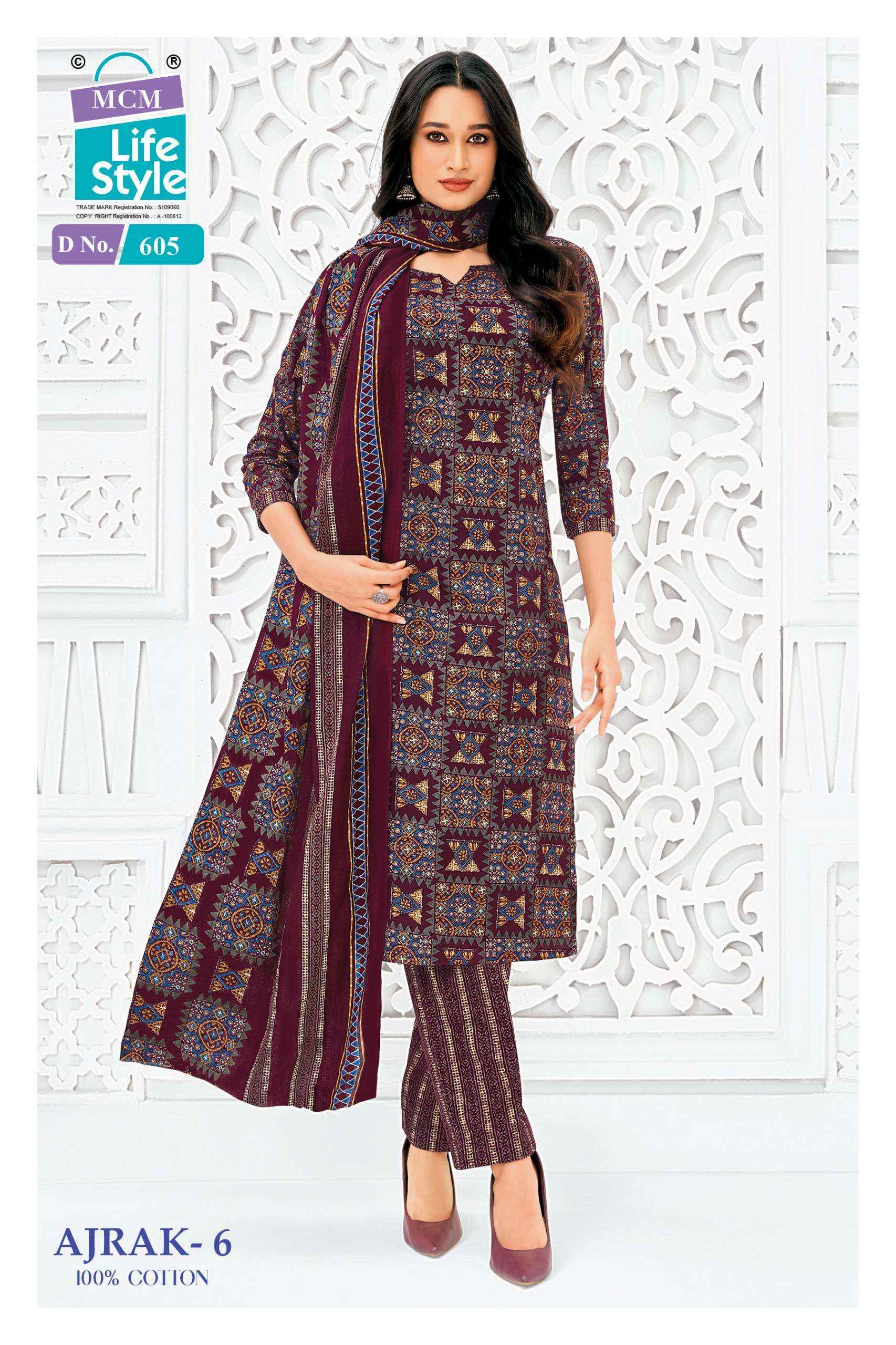 MCM Lifestyle Ajrak Vol-6 Readymade Cotton Dress (10 pcs Catalogue)