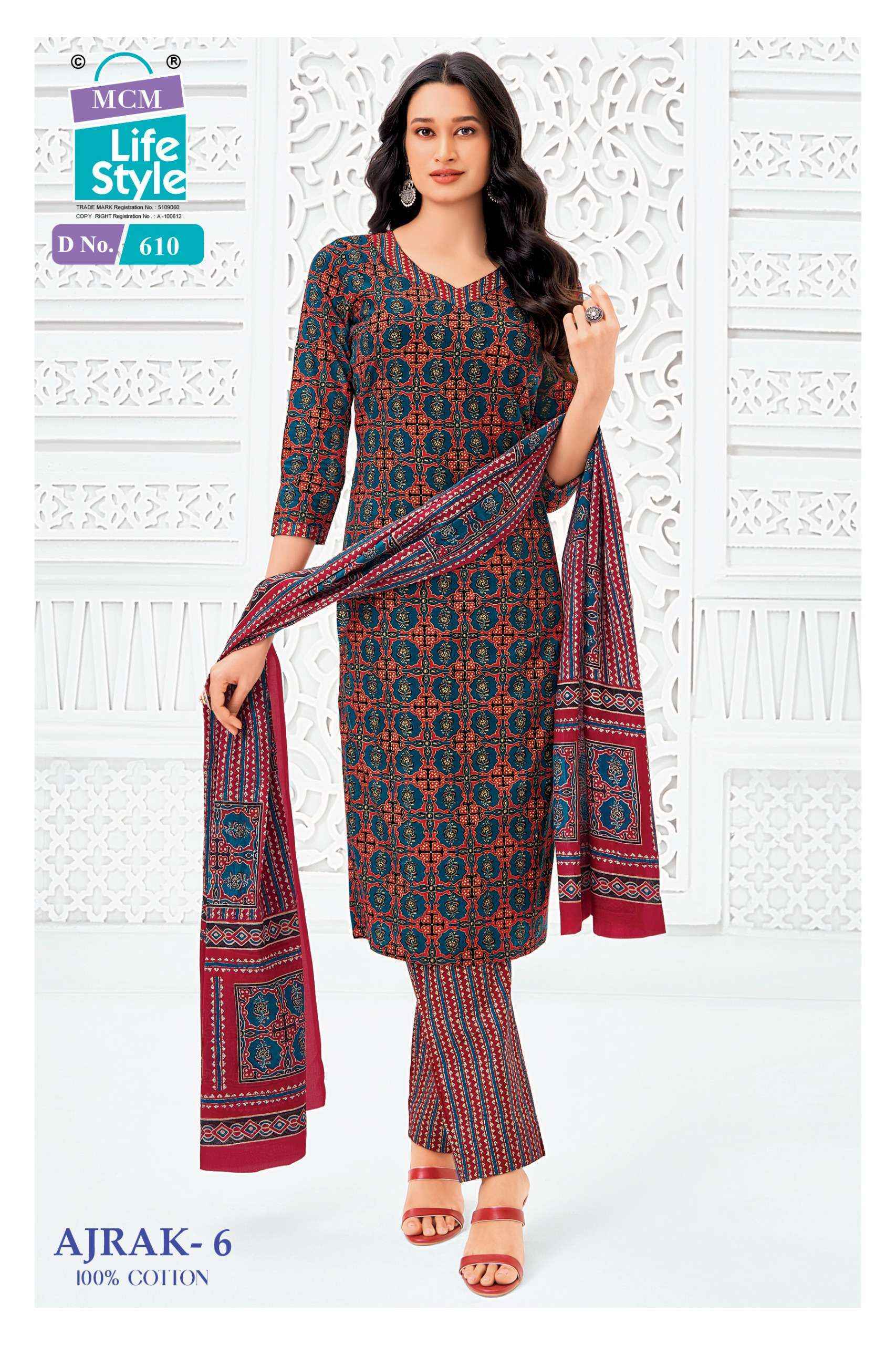 MCM Lifestyle Ajrak Vol-6 Readymade Cotton Dress (10 pcs Catalogue)