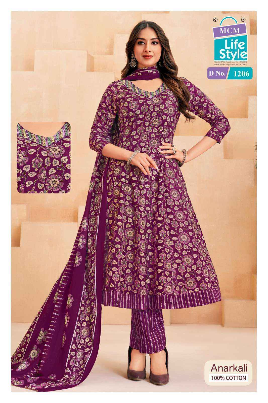 MCM Lifestyle Anarkali Vol 12 Cotton Kurti Combo 10 pcs Catalogue