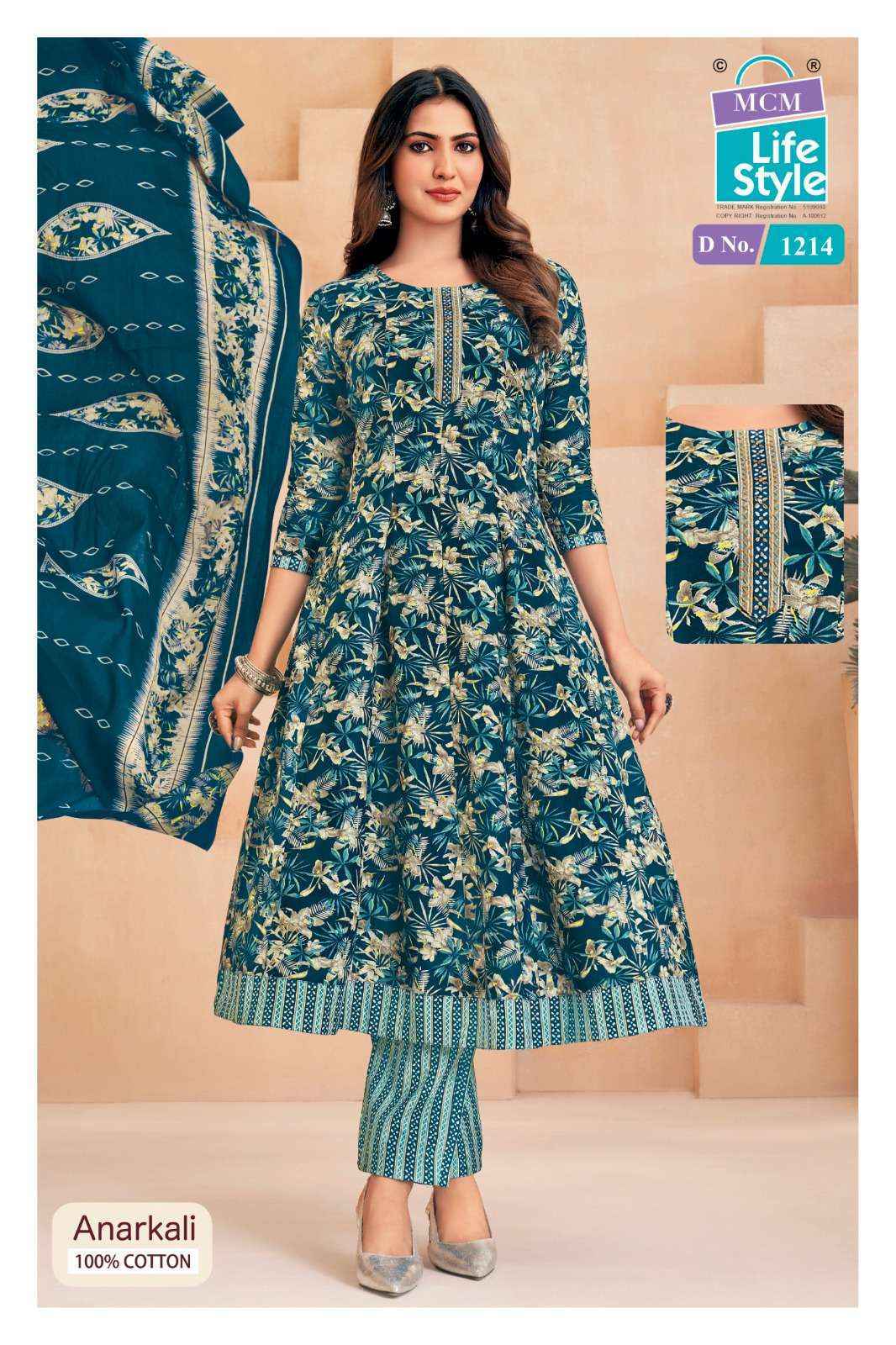 MCM Lifestyle Anarkali Vol 12 Cotton Kurti Combo 10 pcs Catalogue