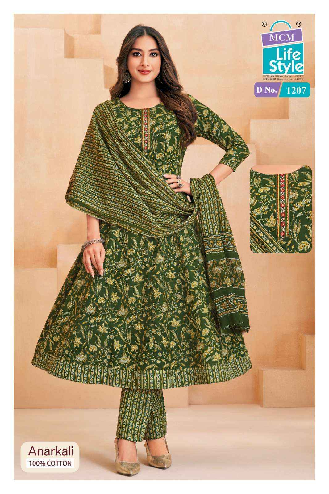 MCM Lifestyle Anarkali Vol 12 Cotton Kurti Combo 10 pcs Catalogue