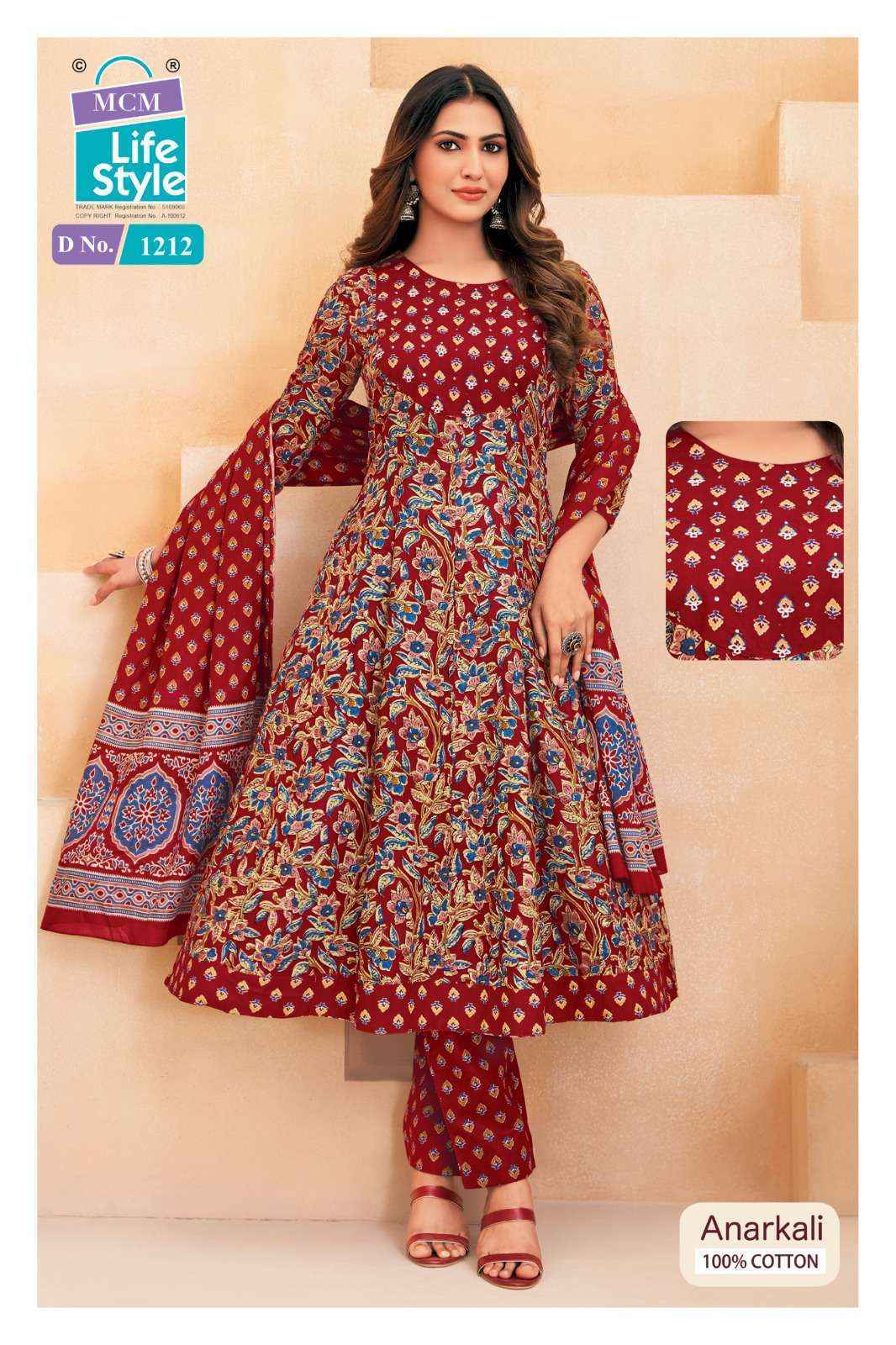 MCM Lifestyle Anarkali Vol 12 Cotton Kurti Combo 10 pcs Catalogue