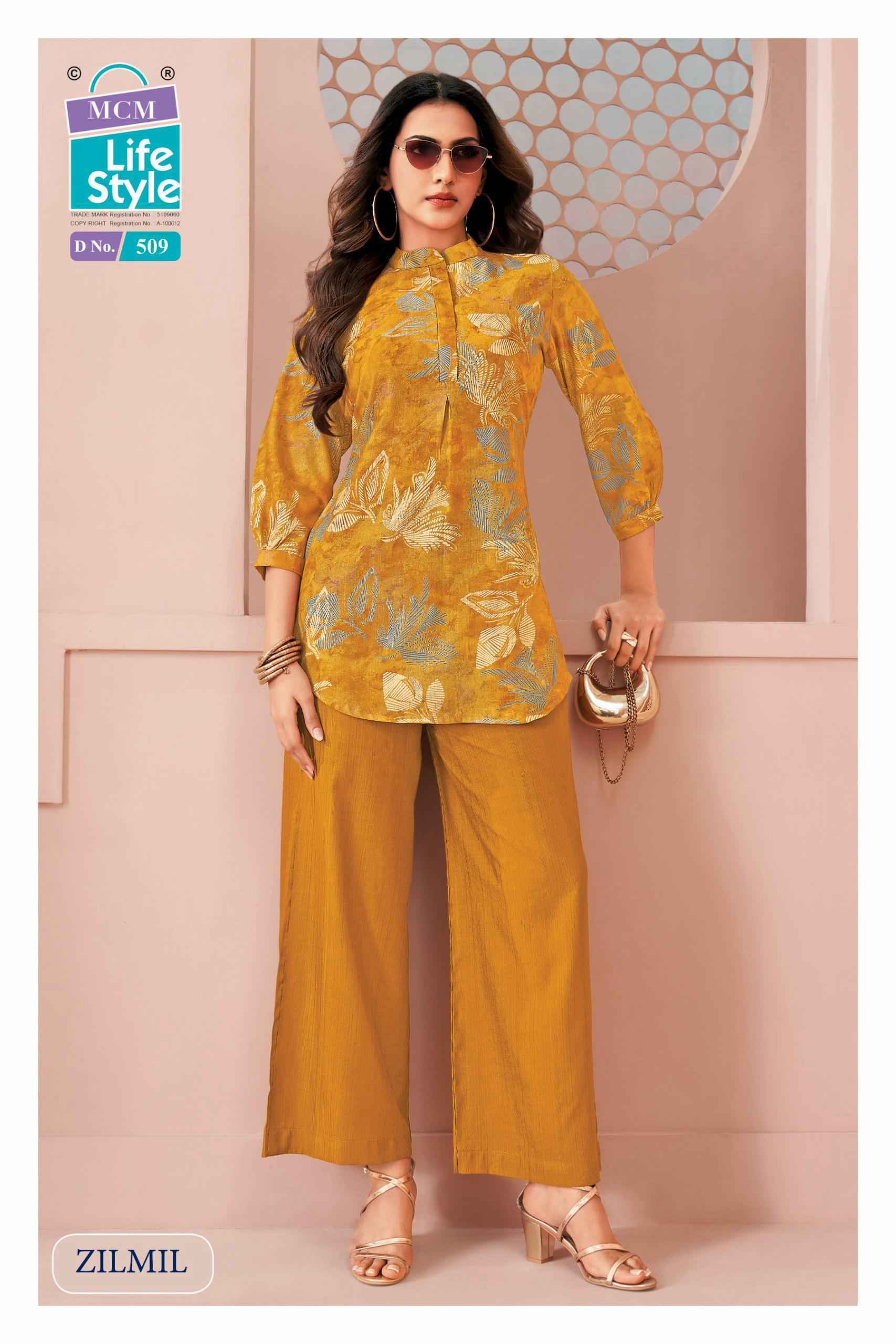 MCM Lifestyle Zilmil Vol-5 Vertican Top With Plazzo (10 pcs Catalogue)