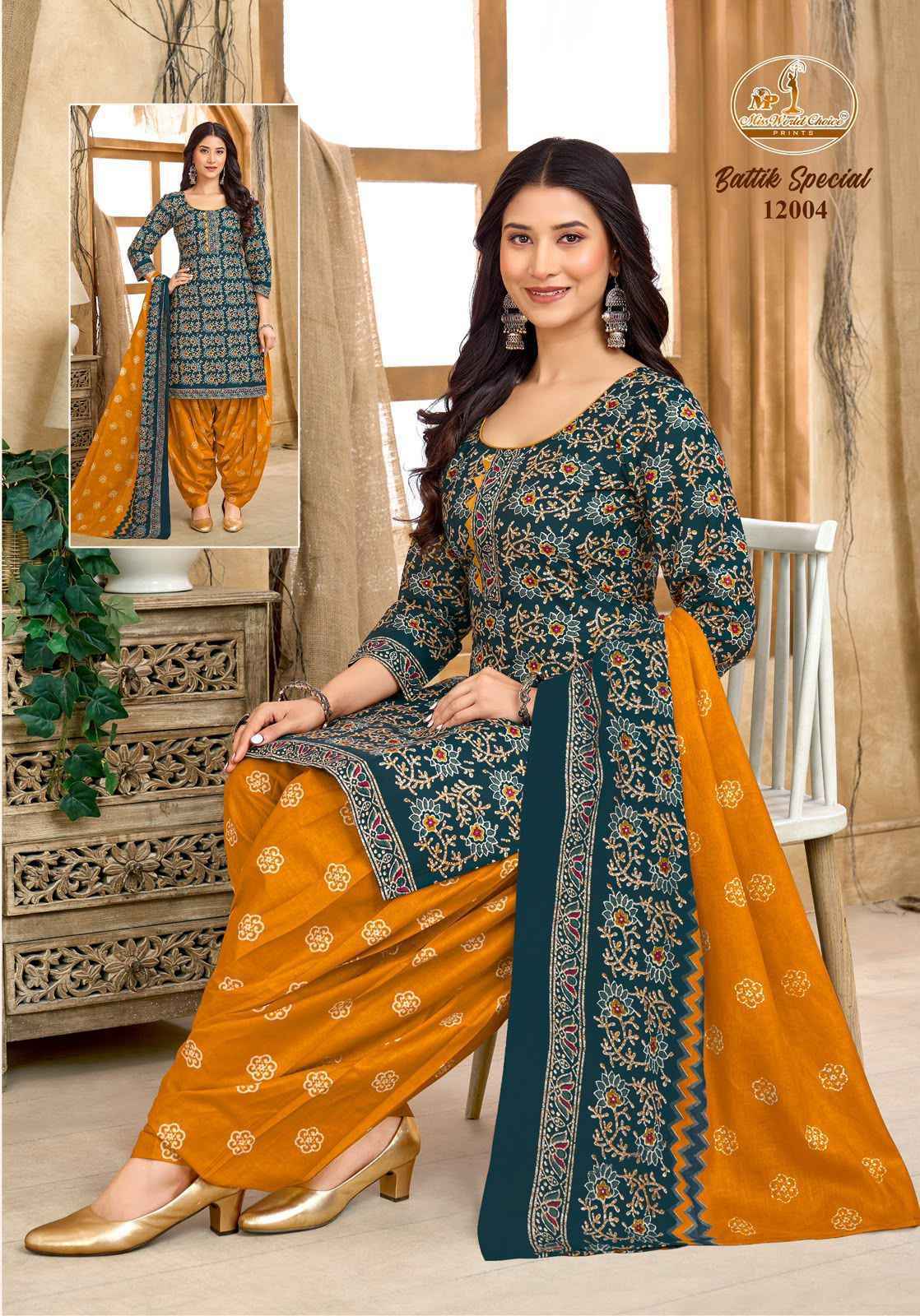 Miss World Choice Batik Special Vol-12 Cotton Dress Material (10 pcs Catalogue)
