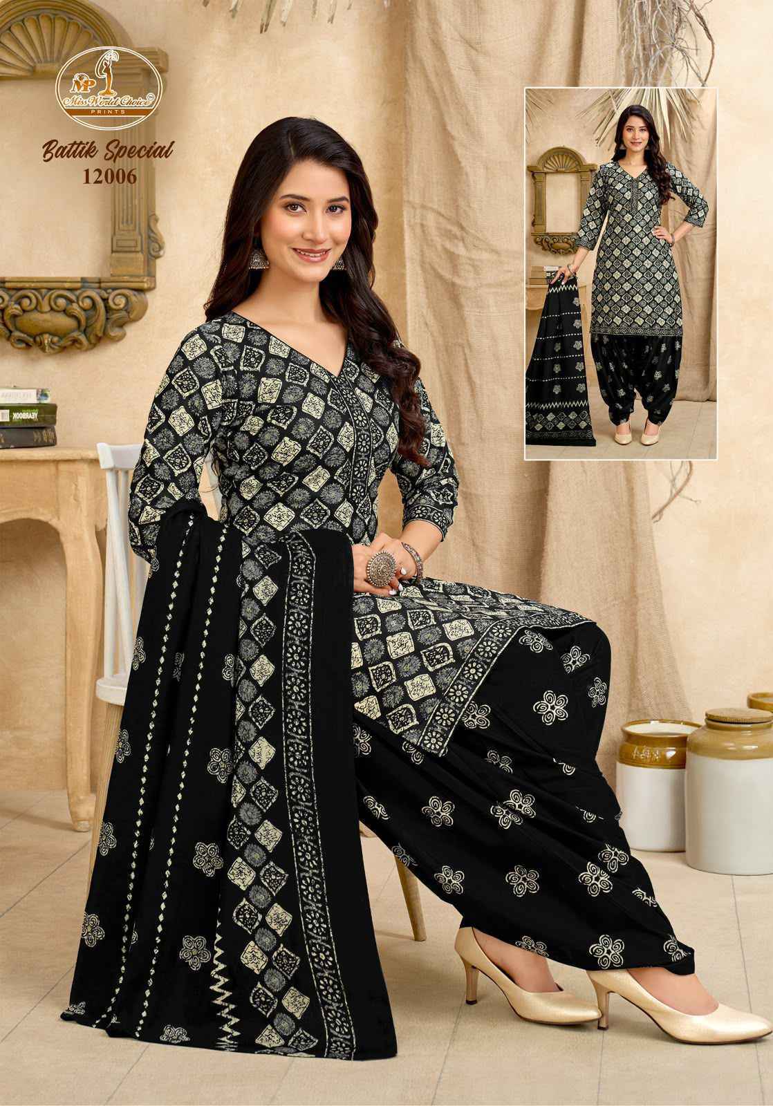 Miss World Choice Batik Special Vol-12 Cotton Dress Material (10 pcs Catalogue)