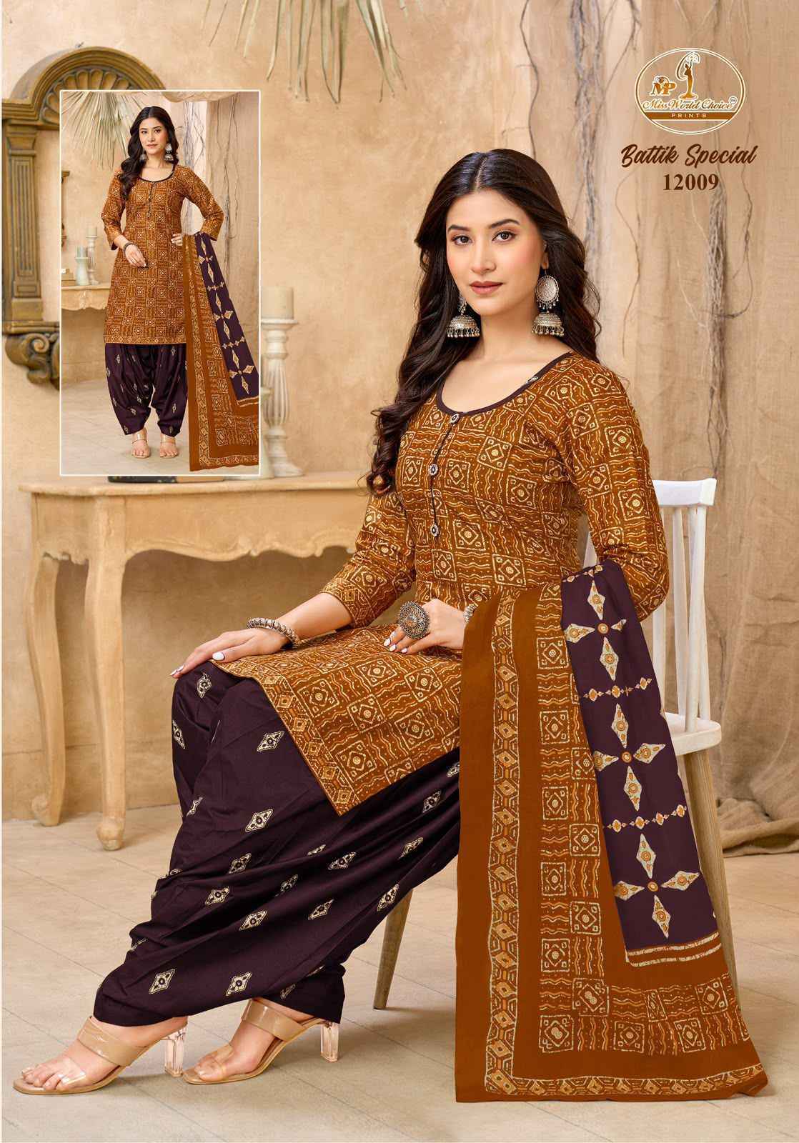 Miss World Choice Batik Special Vol-12 Cotton Dress Material (10 pcs Catalogue)