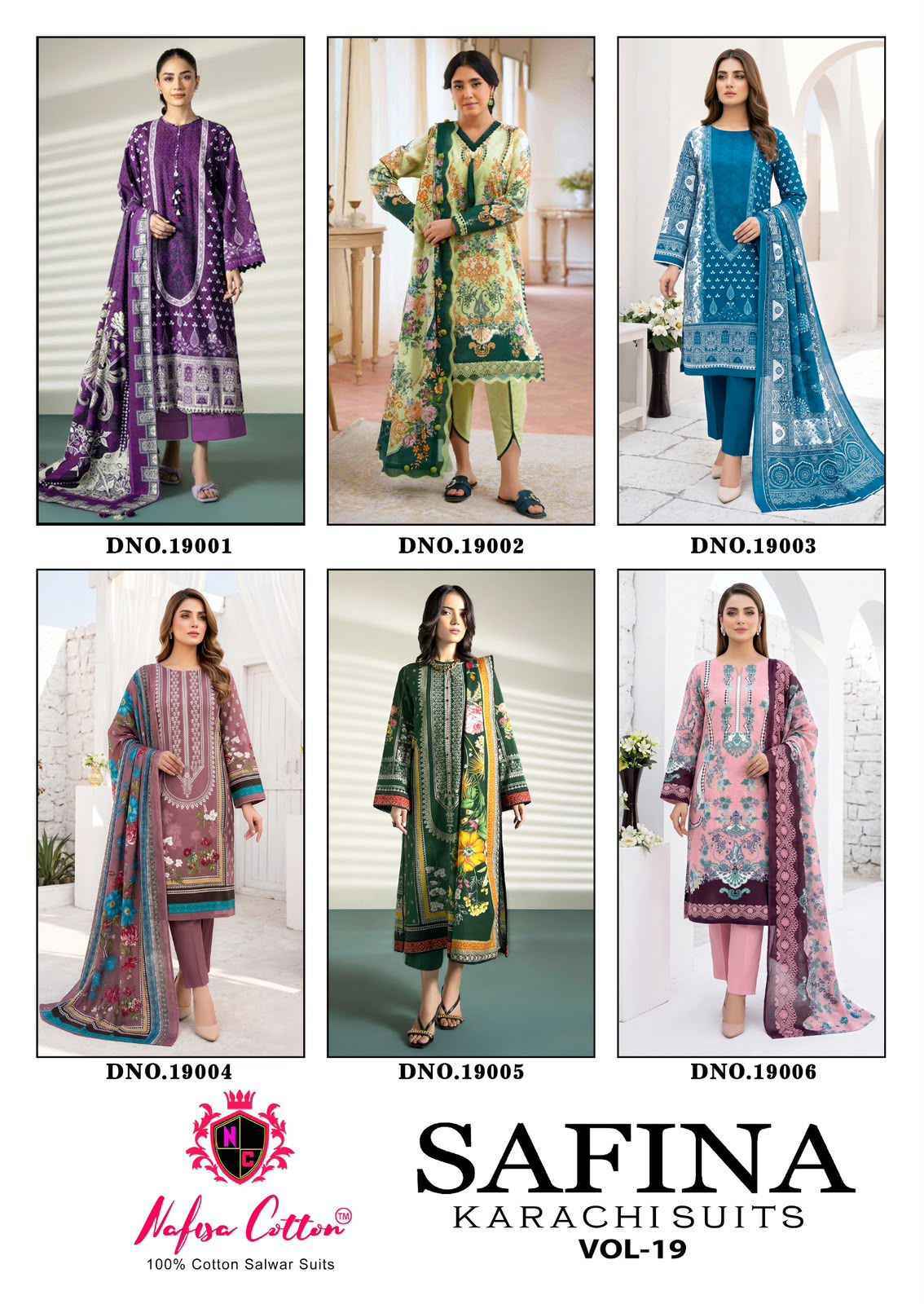 Nafisa Cotton Safina Vol-19 Cotton Dress Material (6 pcs Catalogue)