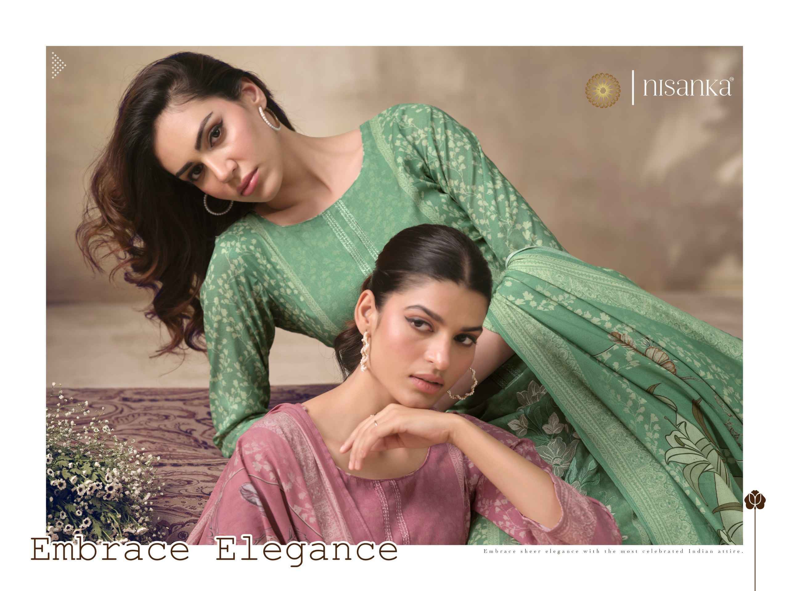 Nisanka Cashmere Vol 6 Viscose Lawn Dress Material 4 pcs Catalogue