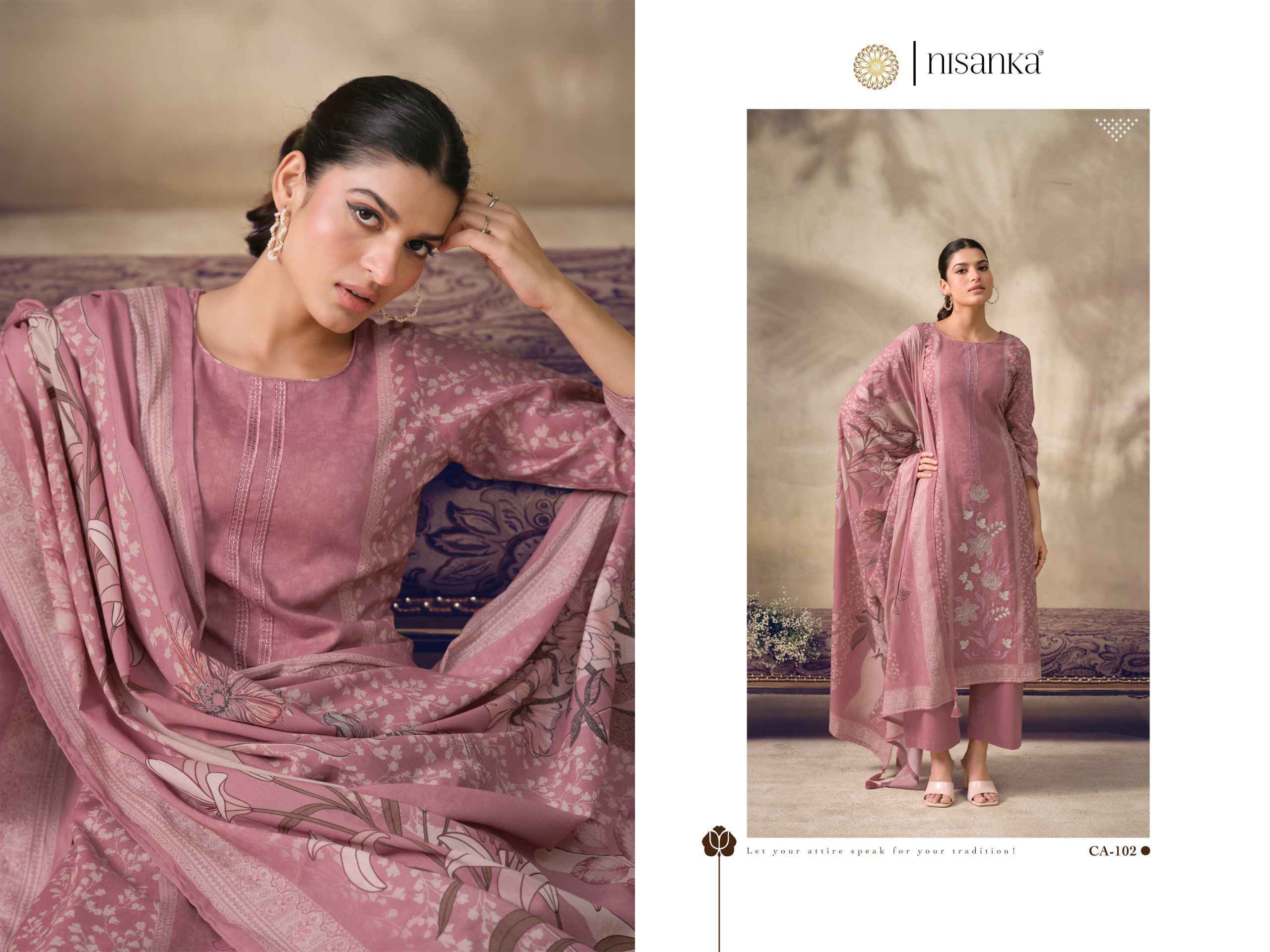 Nisanka Cashmere Vol 6 Viscose Lawn Dress Material 4 pcs Catalogue
