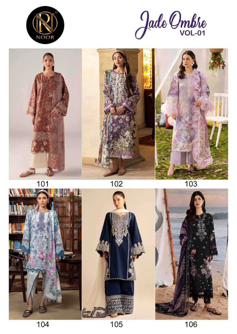 Noor Jade Ombre Vol-1 Cotton Dress Material (6 pcs Cataloge)