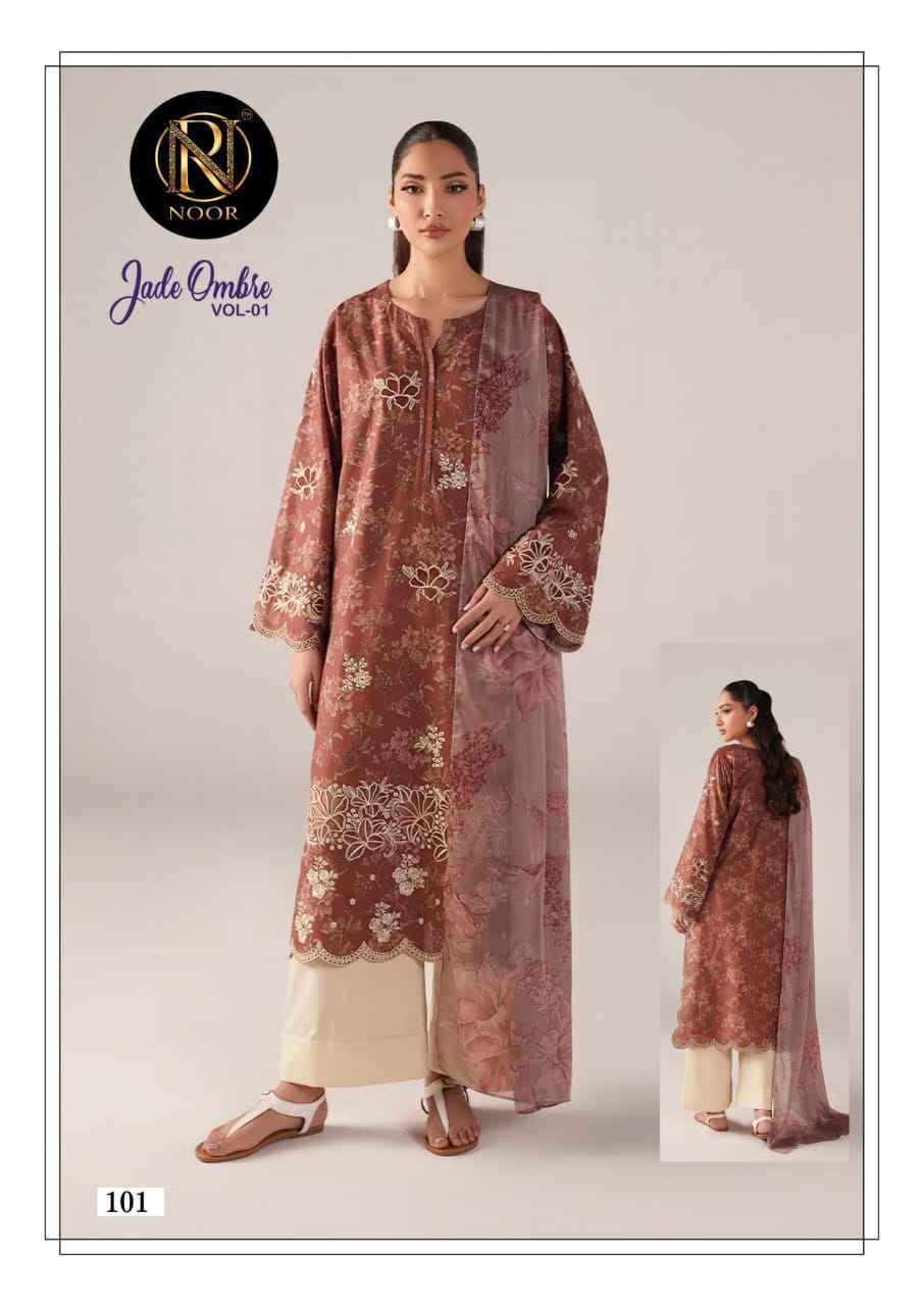 Noor Jade Ombre Vol-1 Cotton Dress Material (6 pcs Cataloge)