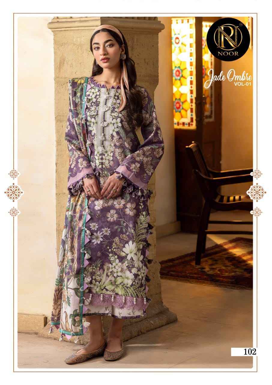 Noor Jade Ombre Vol-1 Cotton Dress Material (6 pcs Cataloge)